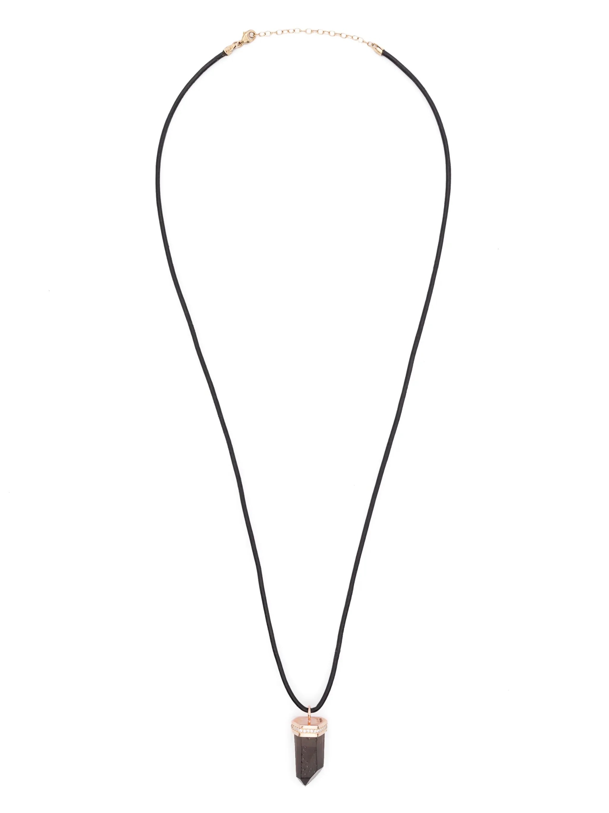 14kt rose gold smoky quartz pendant necklace