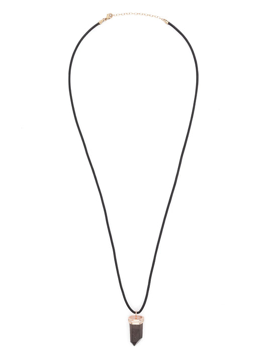 14kt rose gold smoky quartz pendant necklace