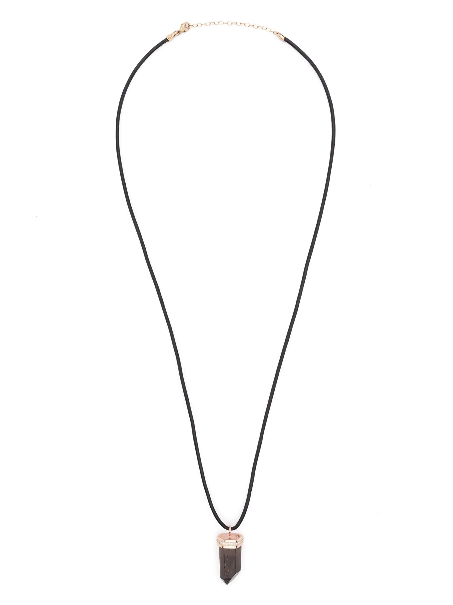 14kt rose gold smoky quartz pendant necklace