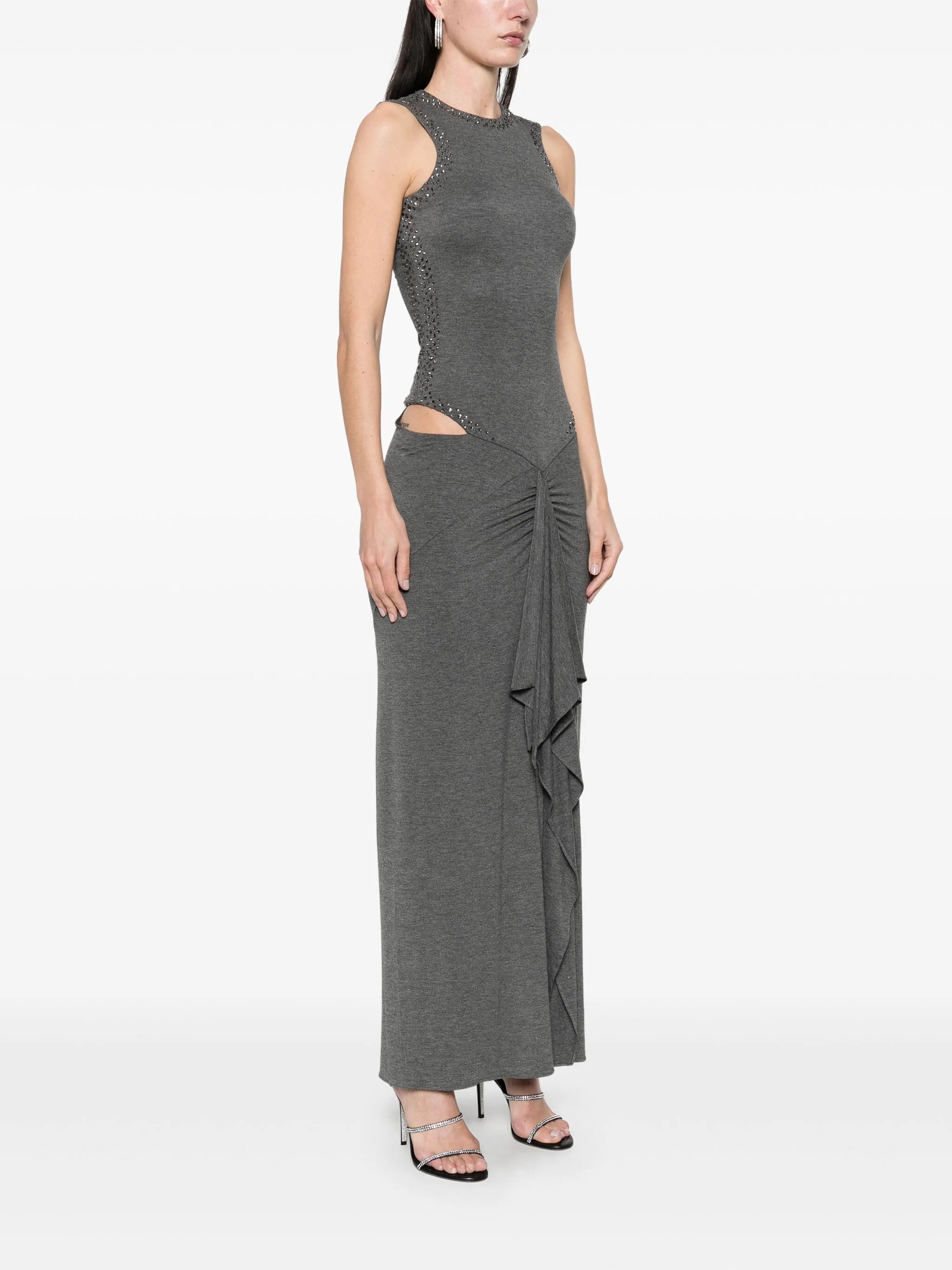 draped midi dress