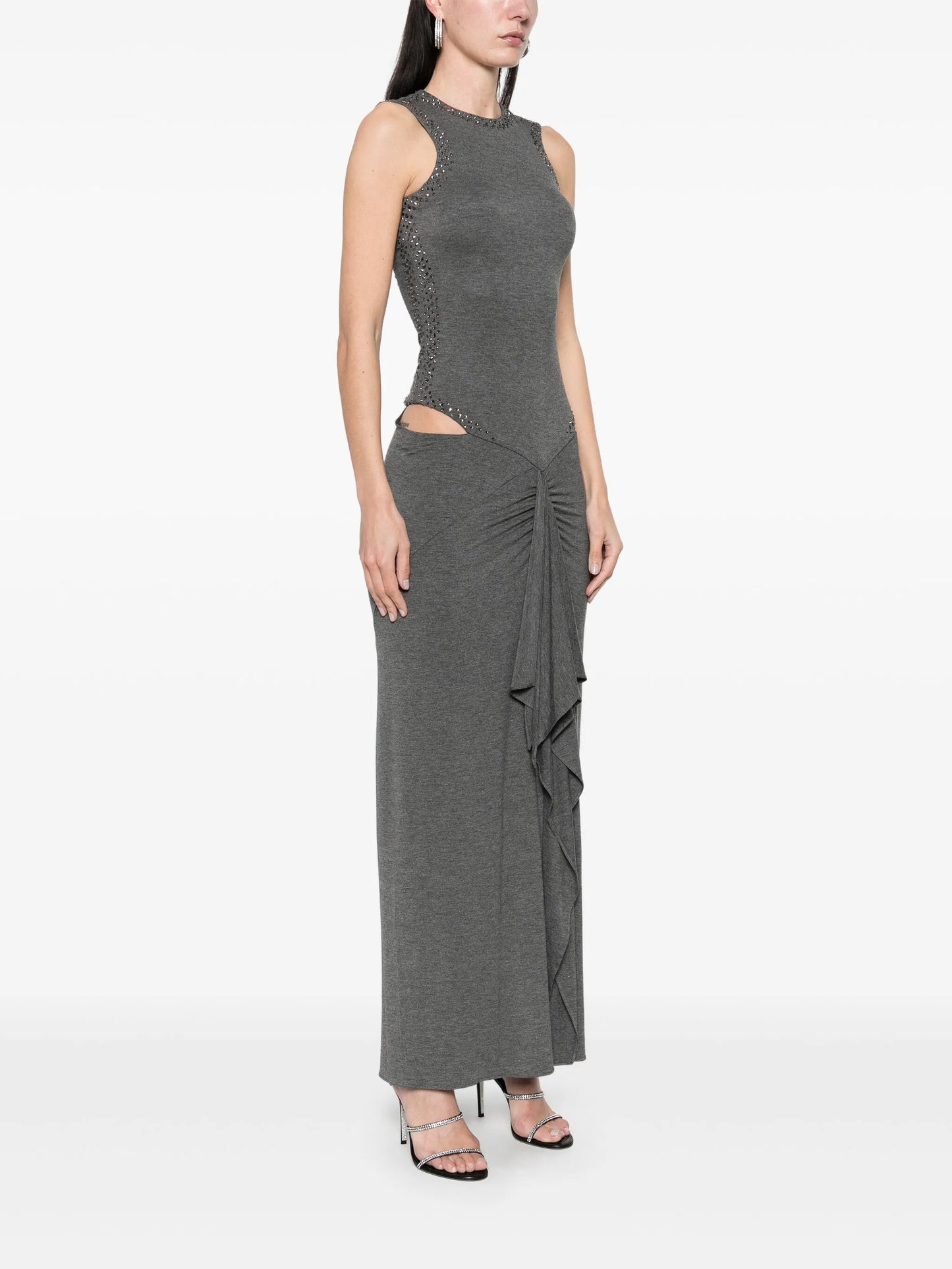 draped midi dress