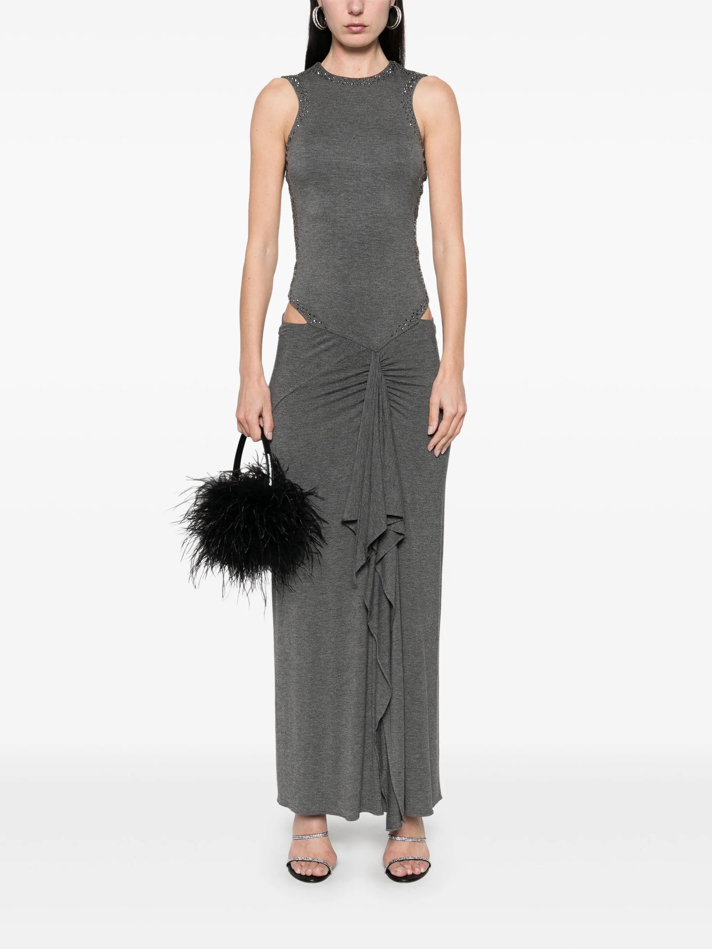 draped midi dress