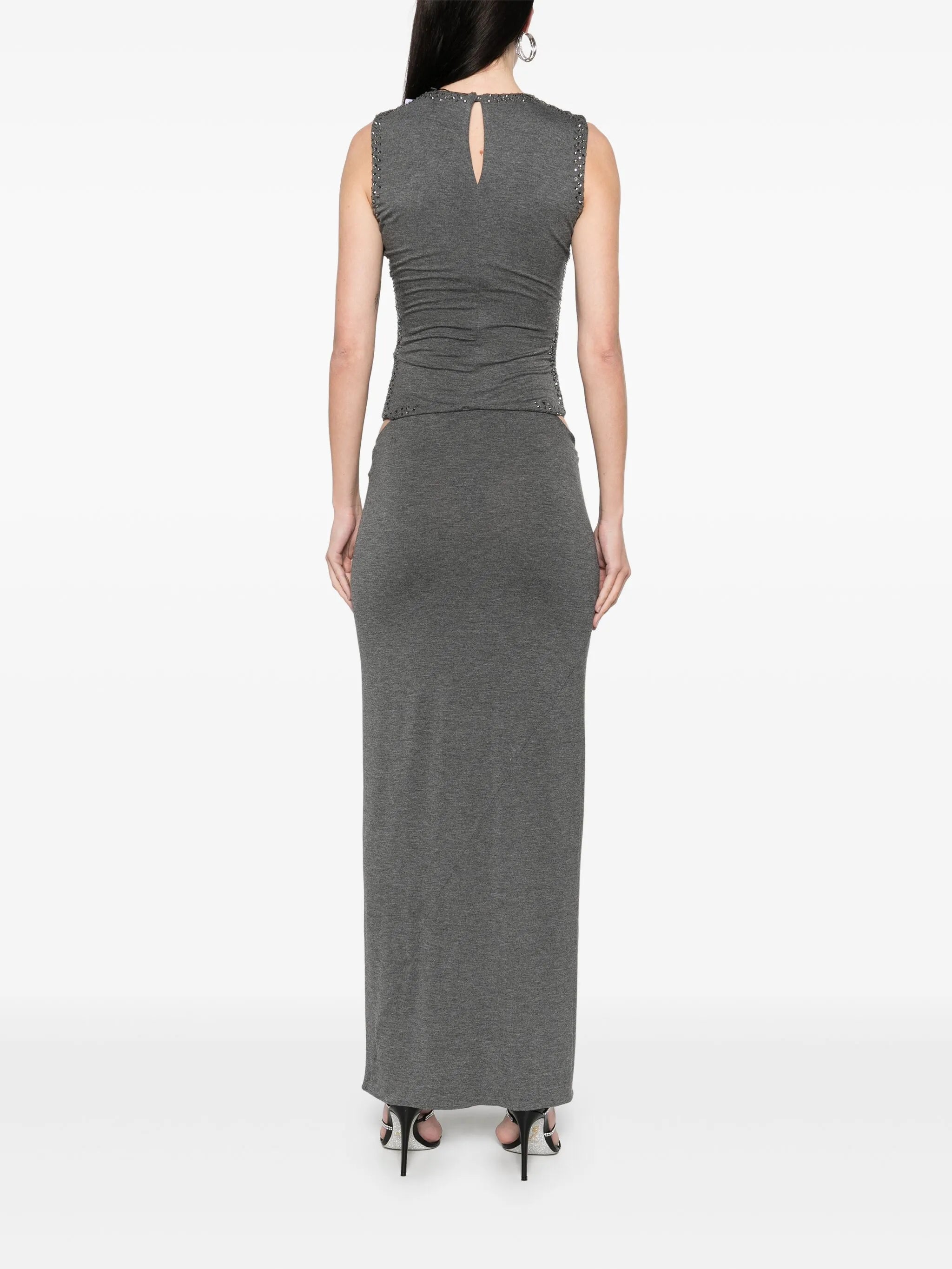 draped midi dress