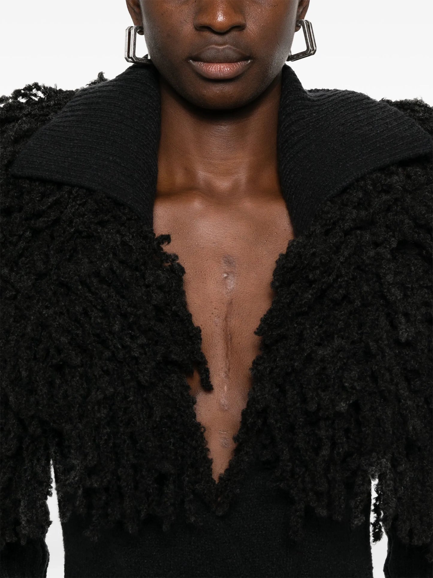 fringe-detail cardigan