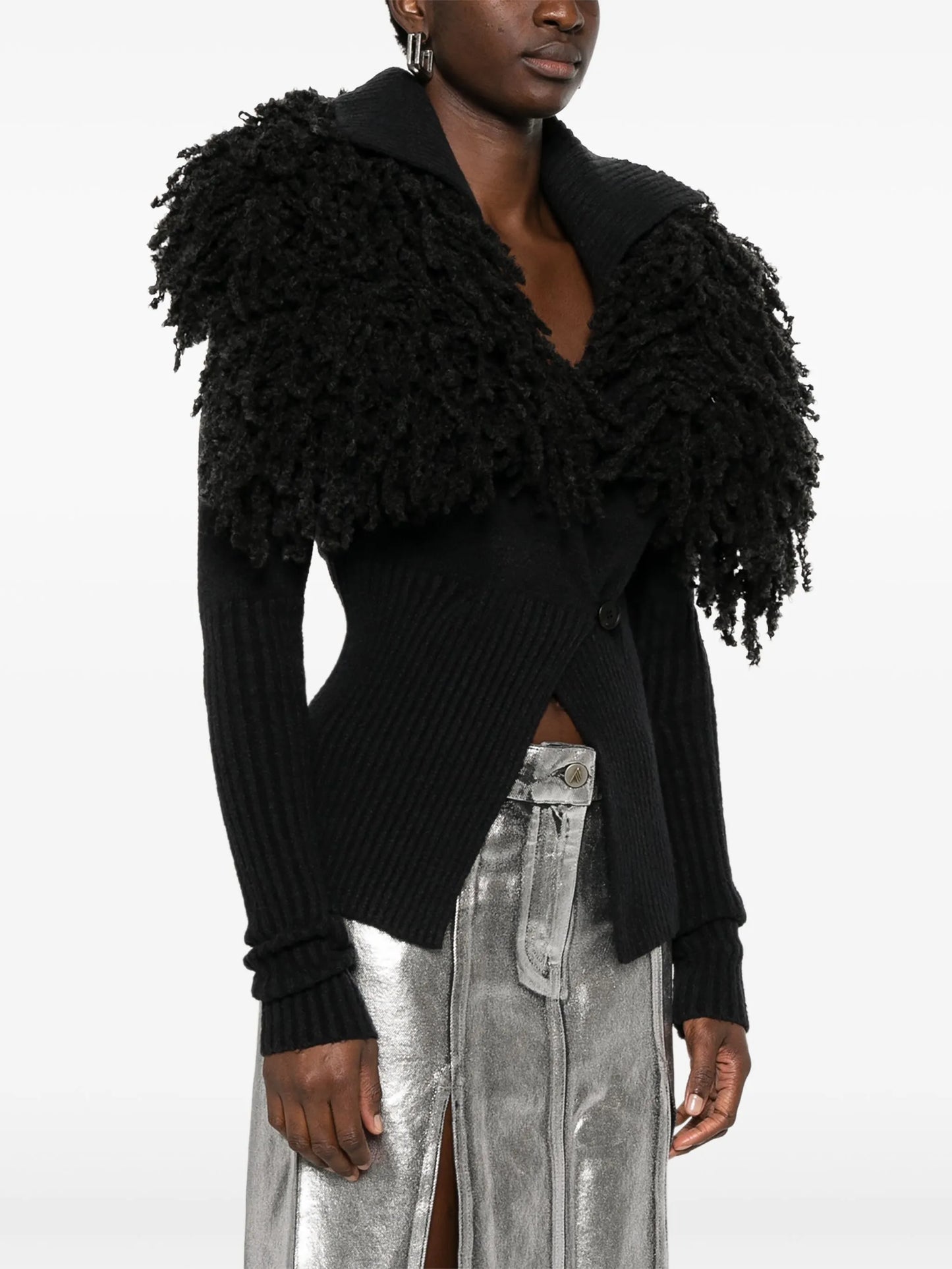 fringe-detail cardigan