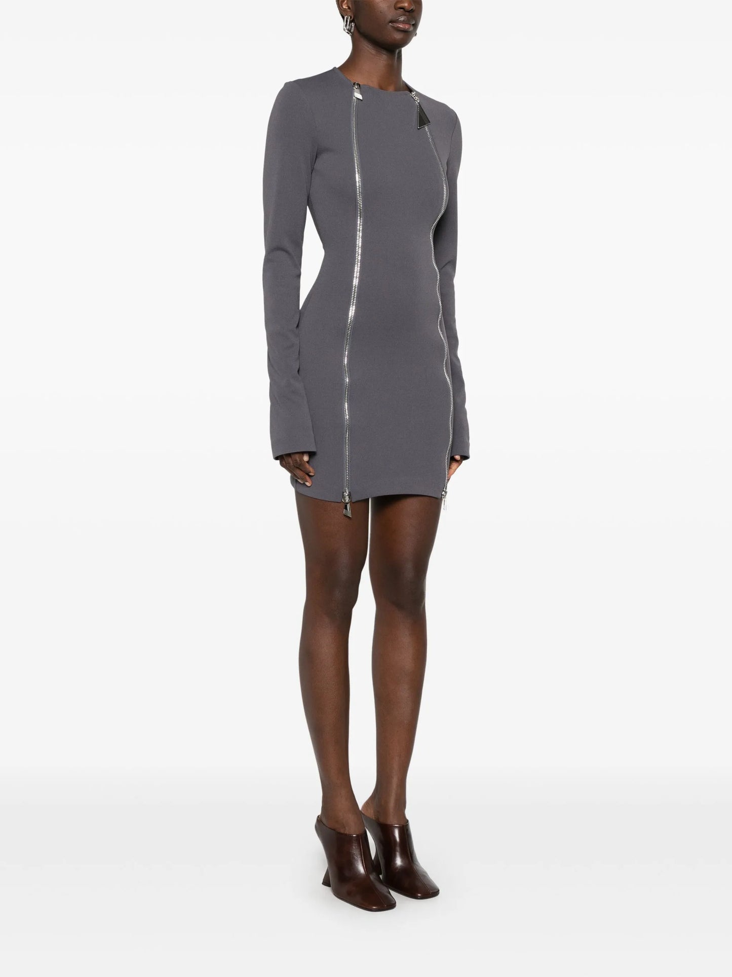 zipped mini dress