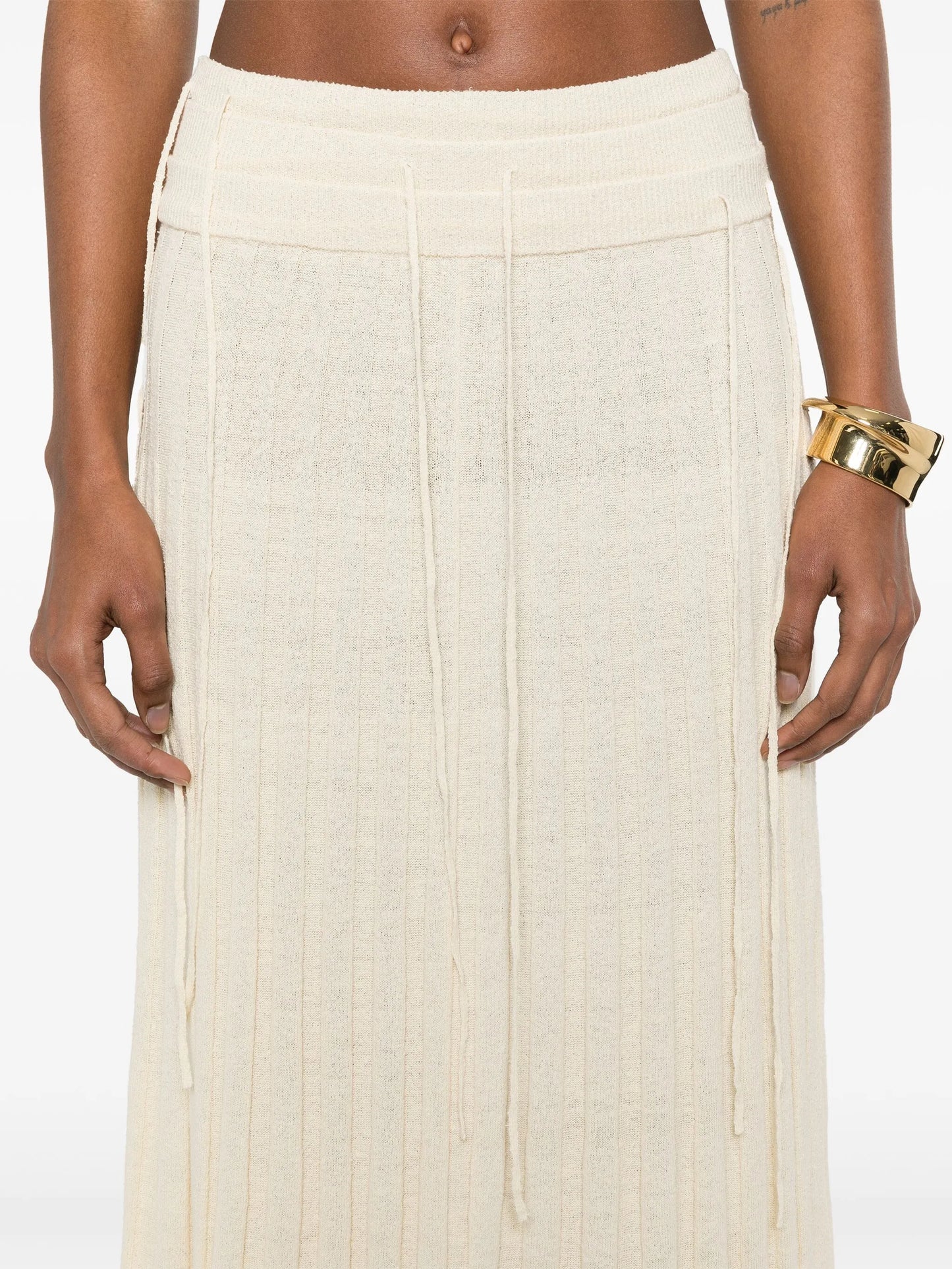 pleated maxi skirt