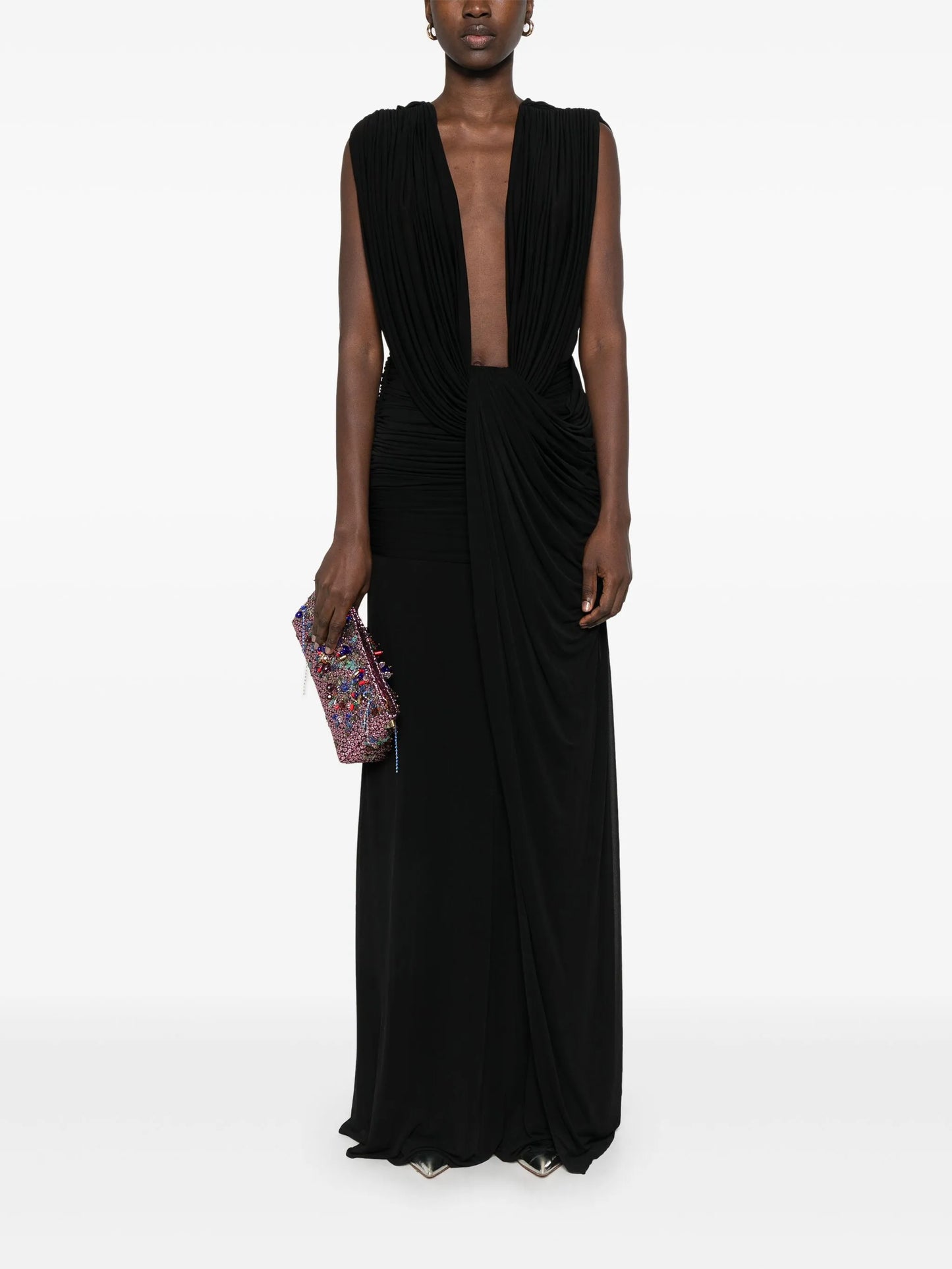 draped maxi dress