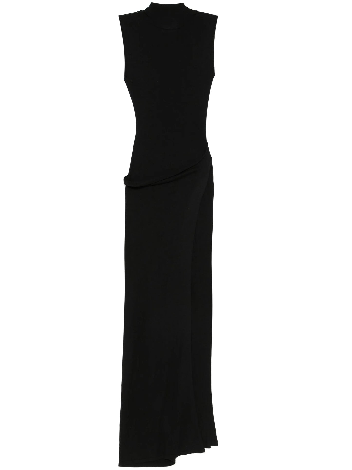 attached-scarf midi dress