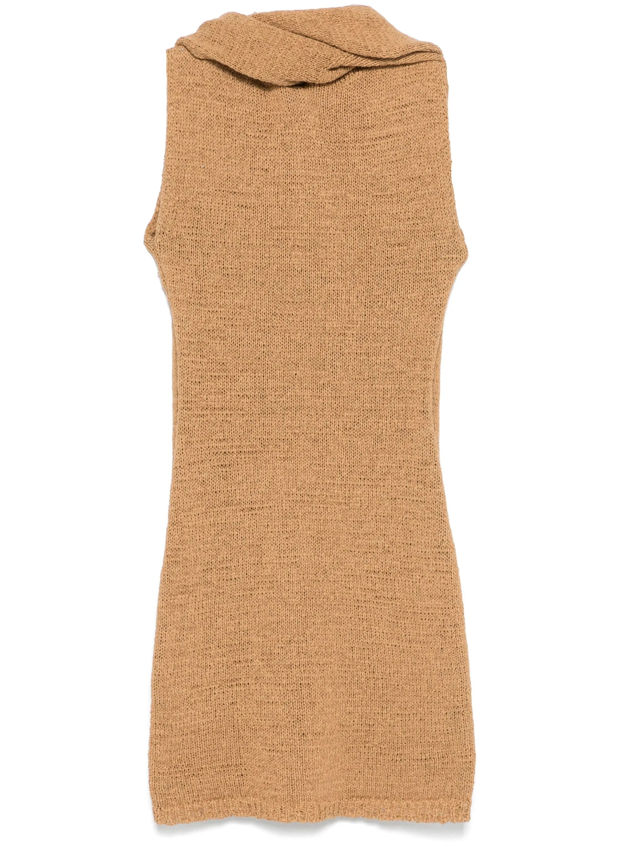 hooded knitted mini dress