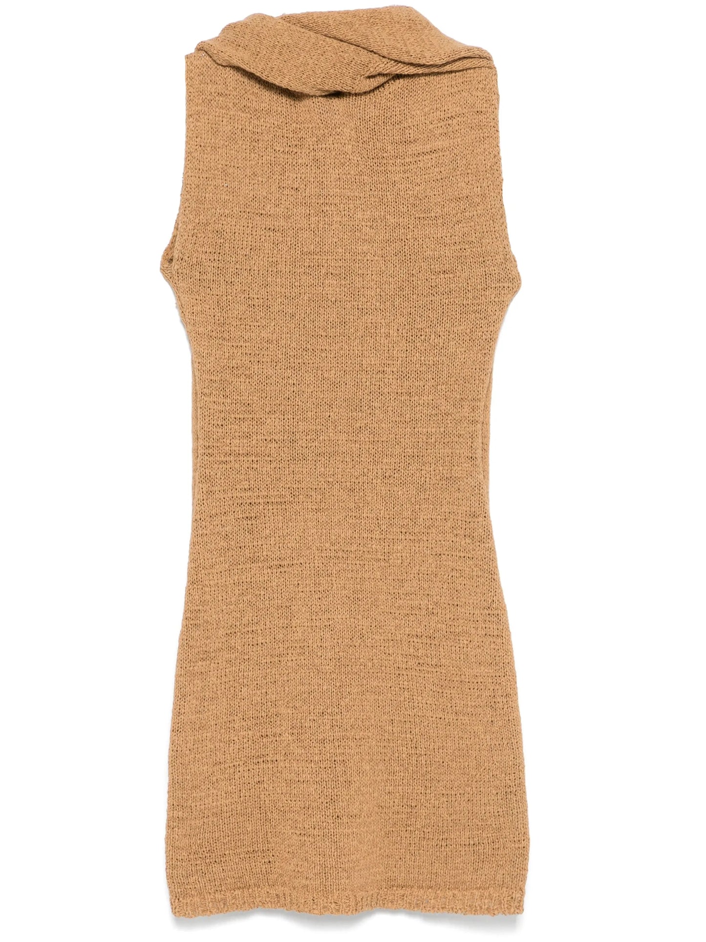 hooded knitted mini dress