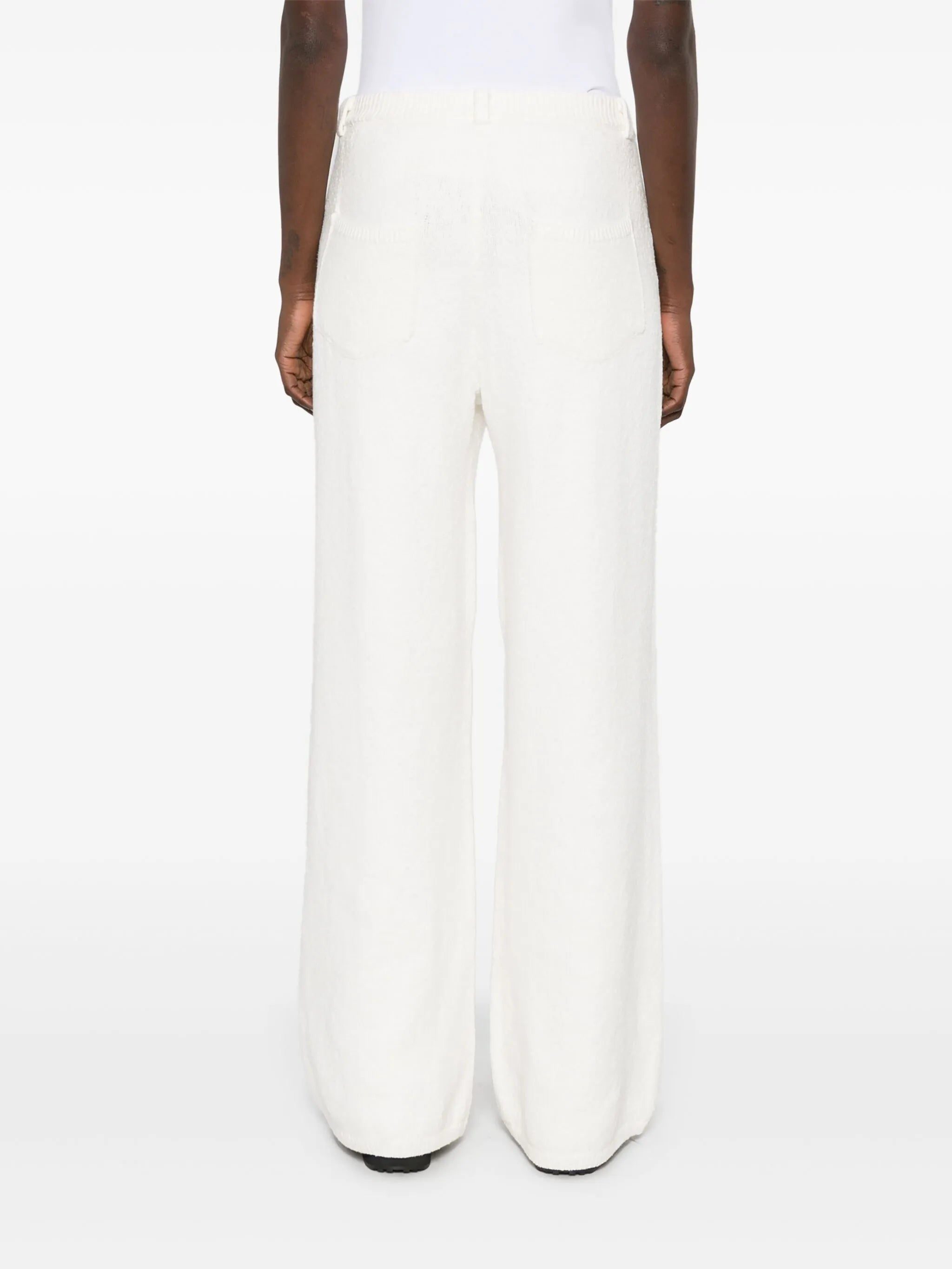 wide-leg knitted trousers