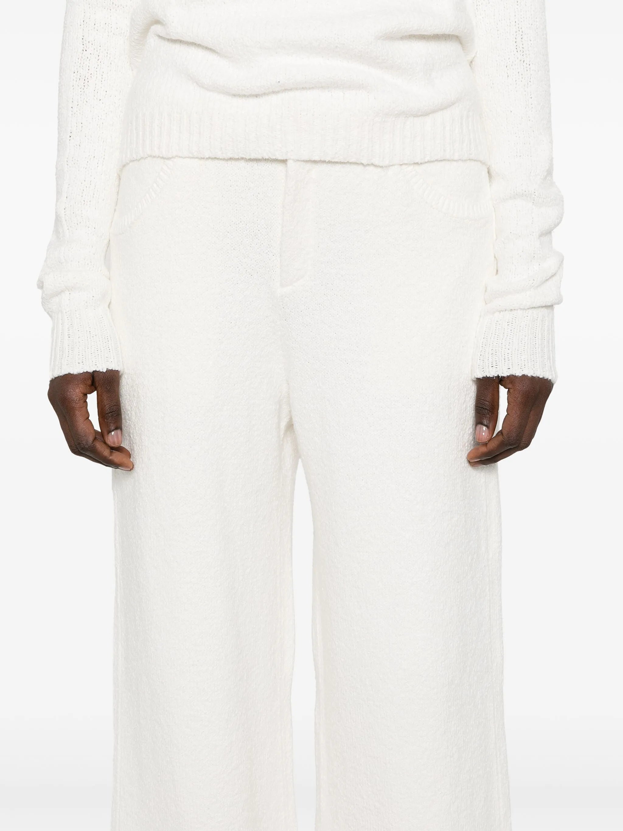 wide-leg knitted trousers