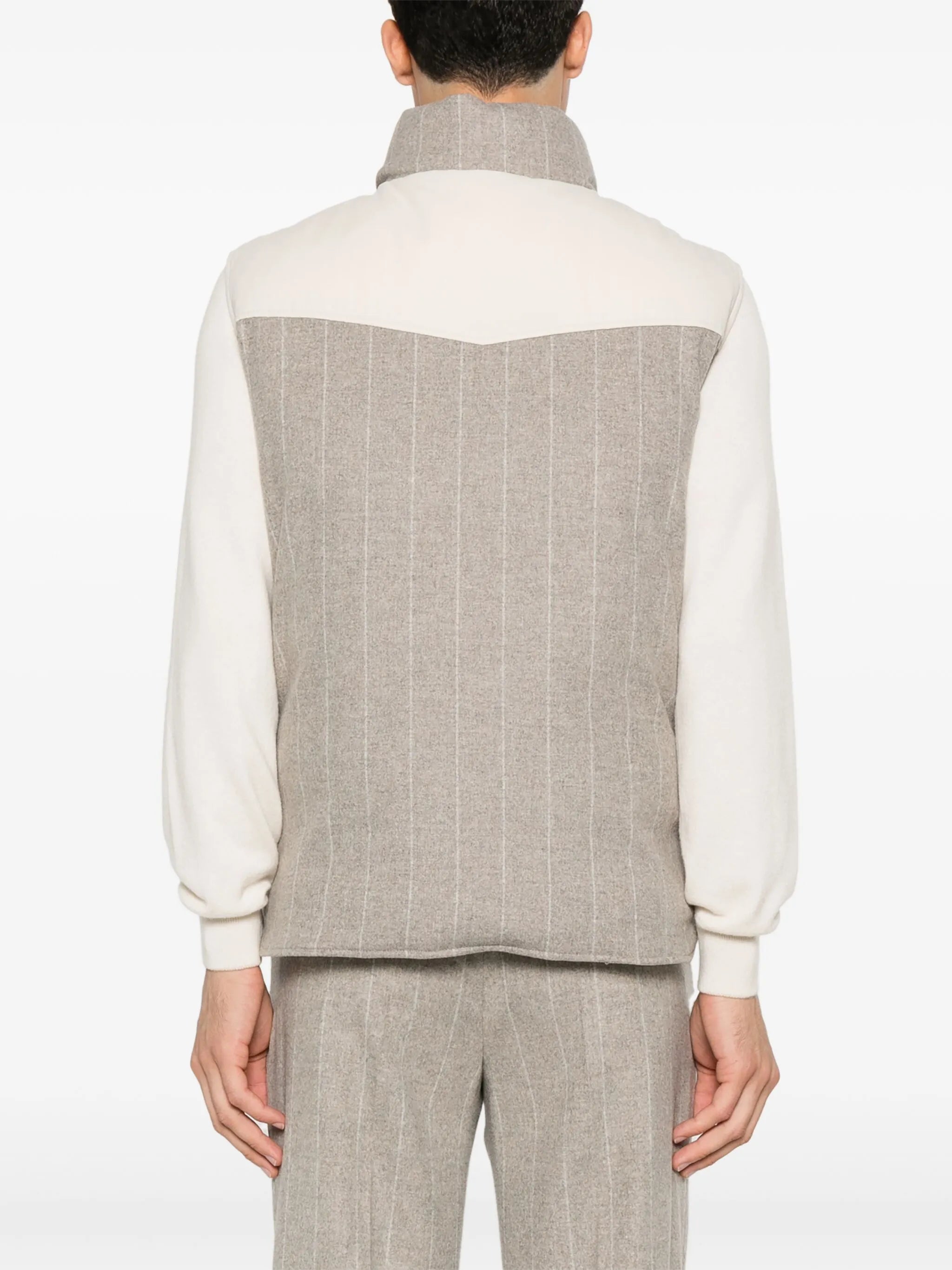 pinstriped gilet