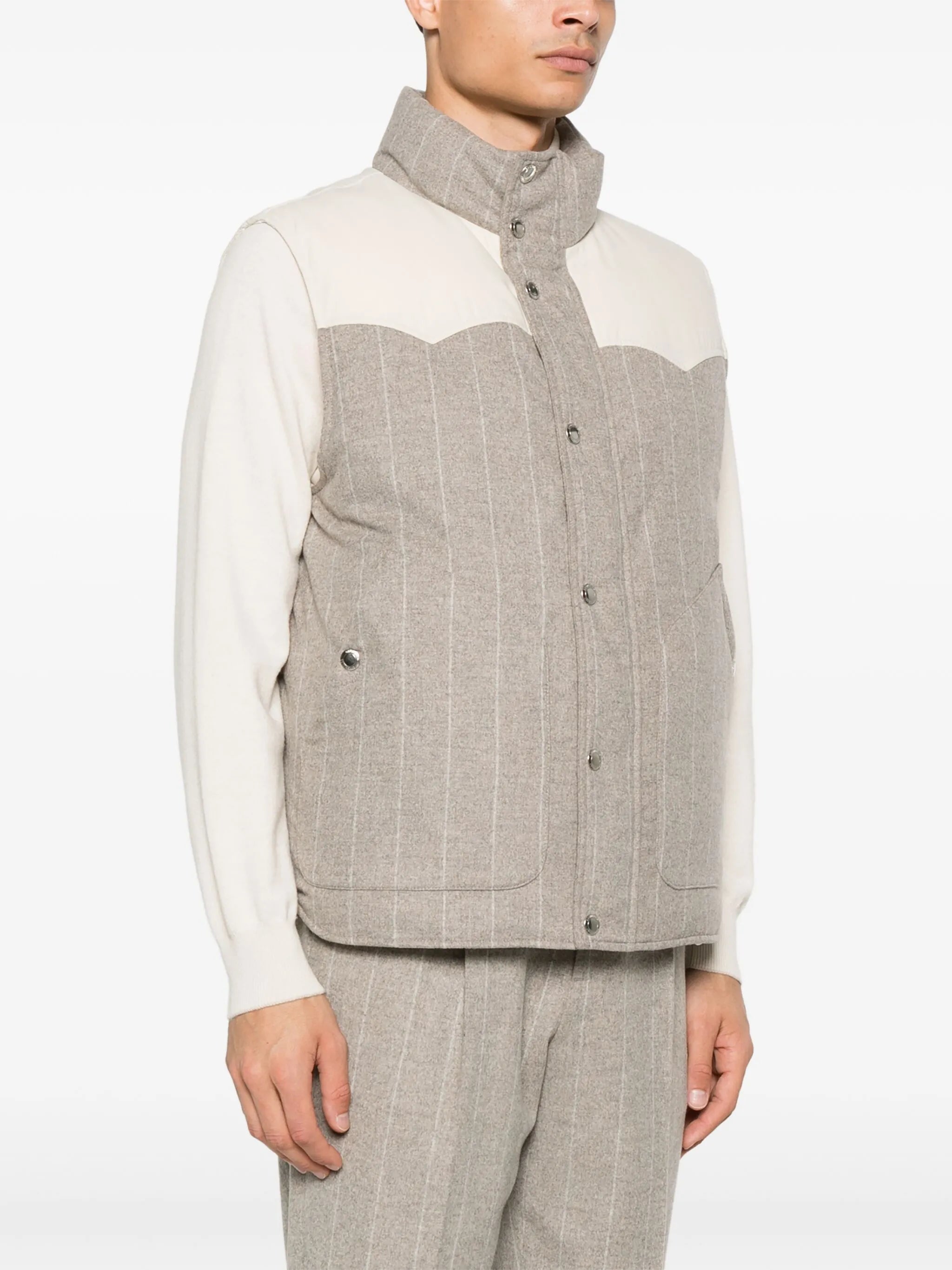 pinstriped gilet