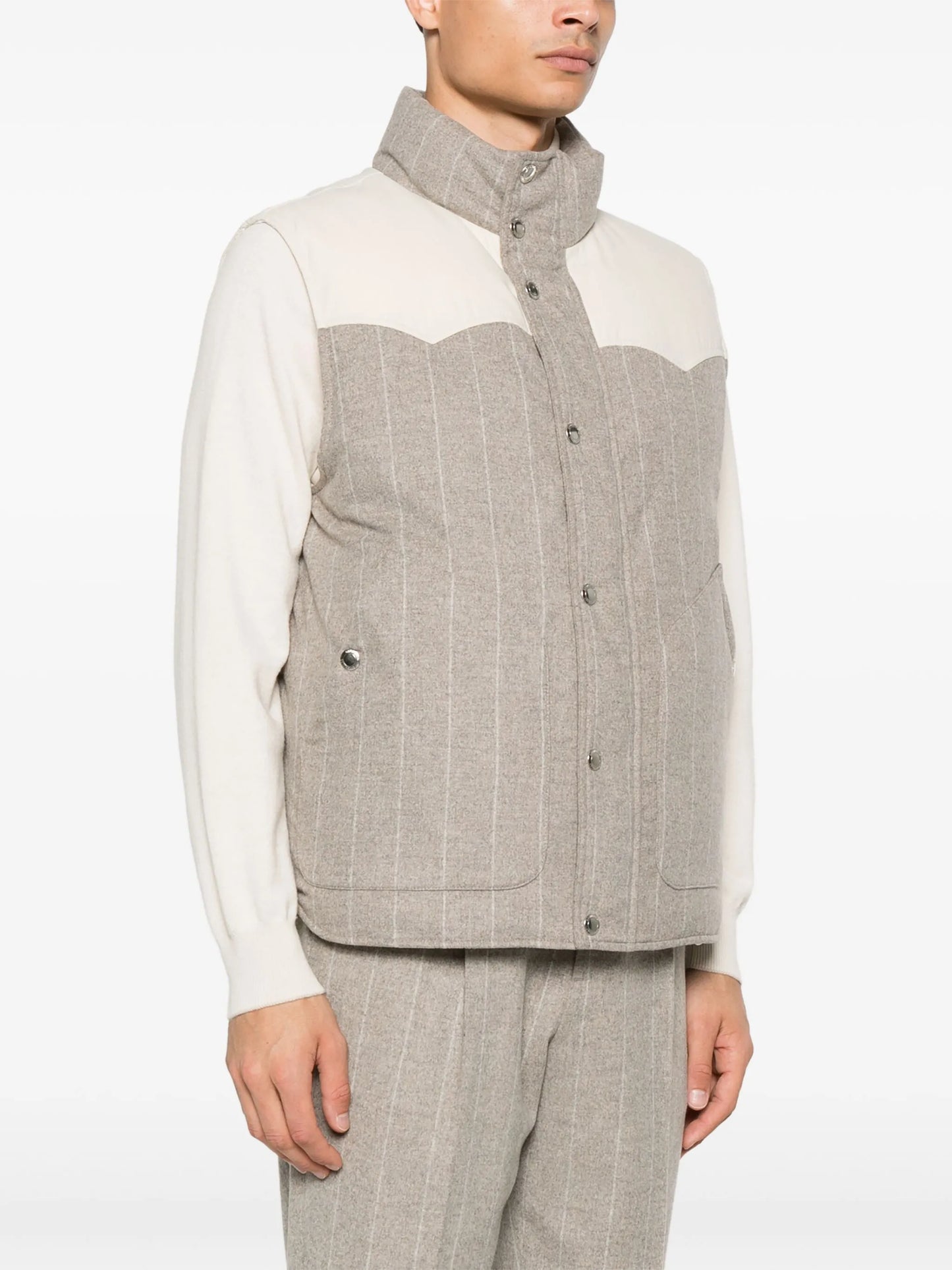 pinstriped gilet