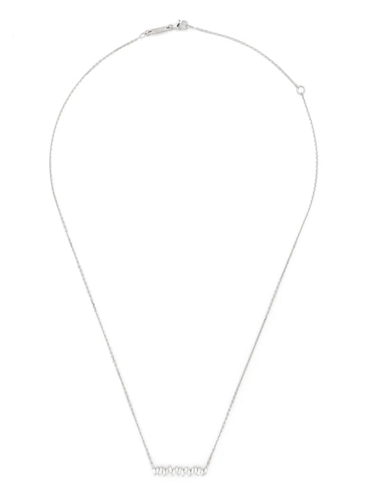 18kt white gold Bar diamond necklace