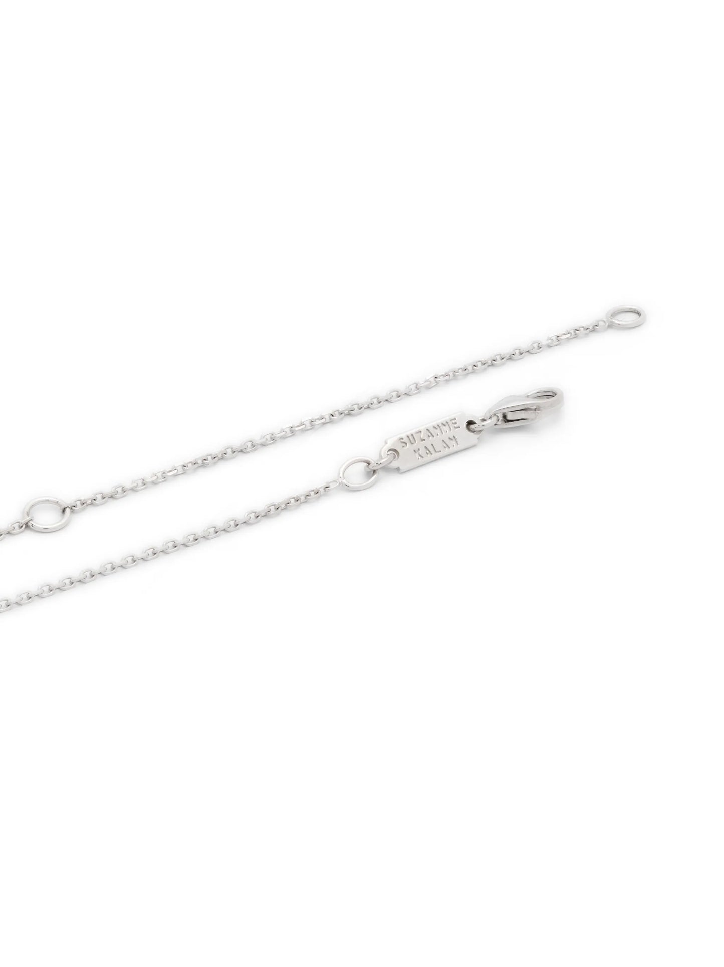 18kt white gold Bar diamond necklace