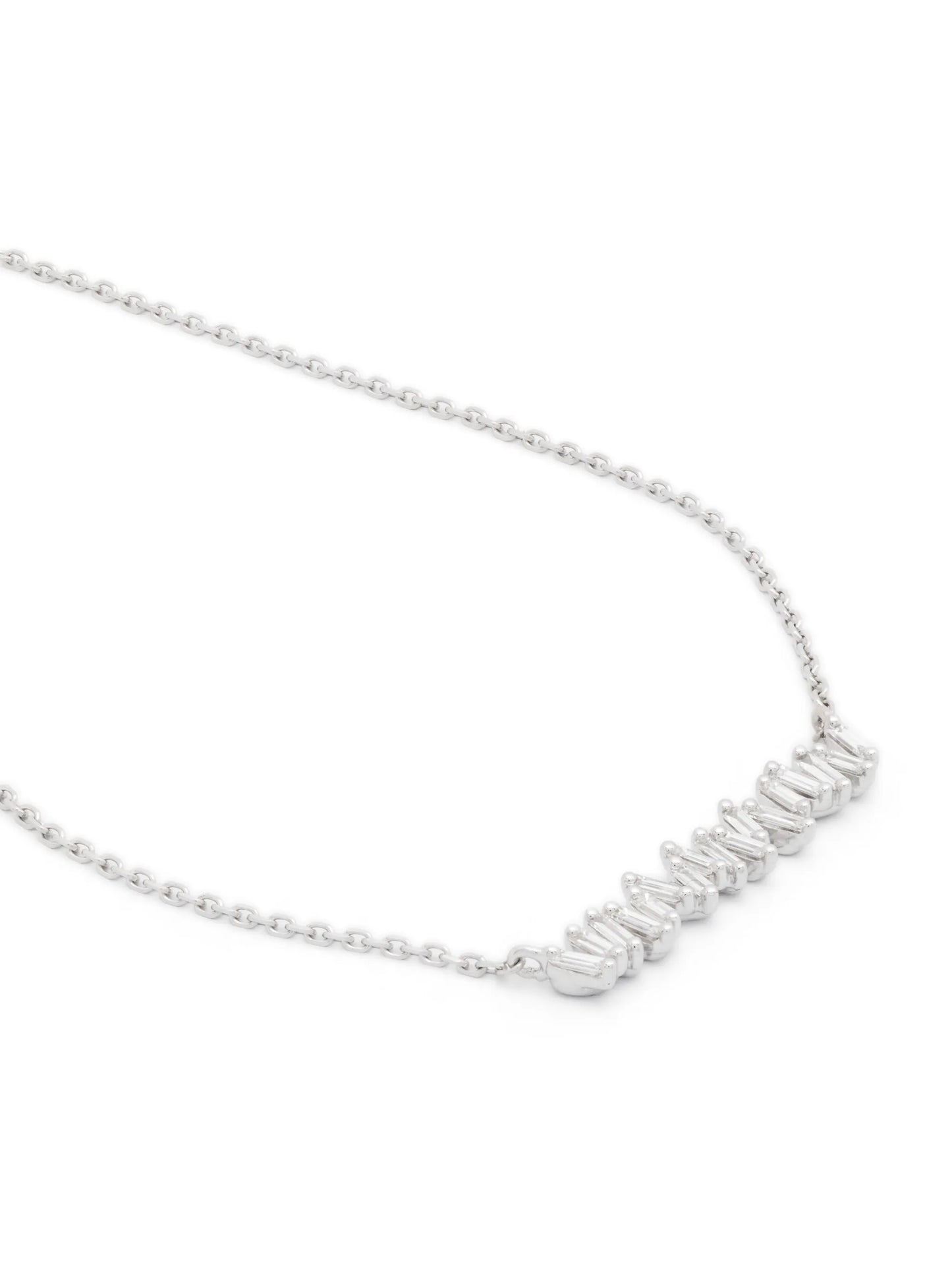 18kt white gold Bar diamond necklace