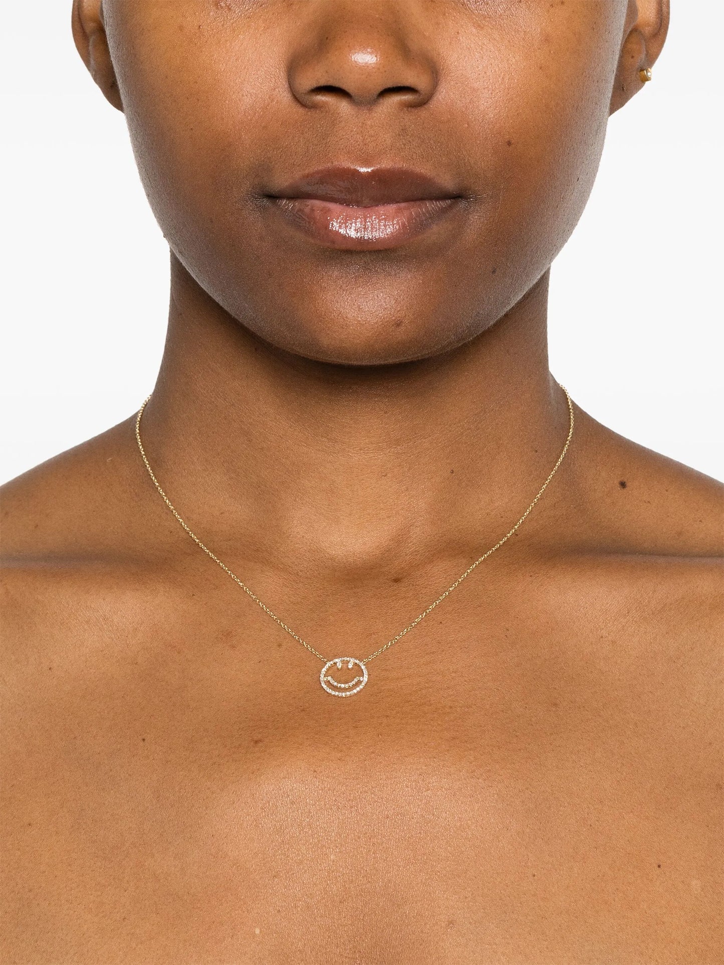 14kt yellow gold Have A Nice Day diamond necklace
