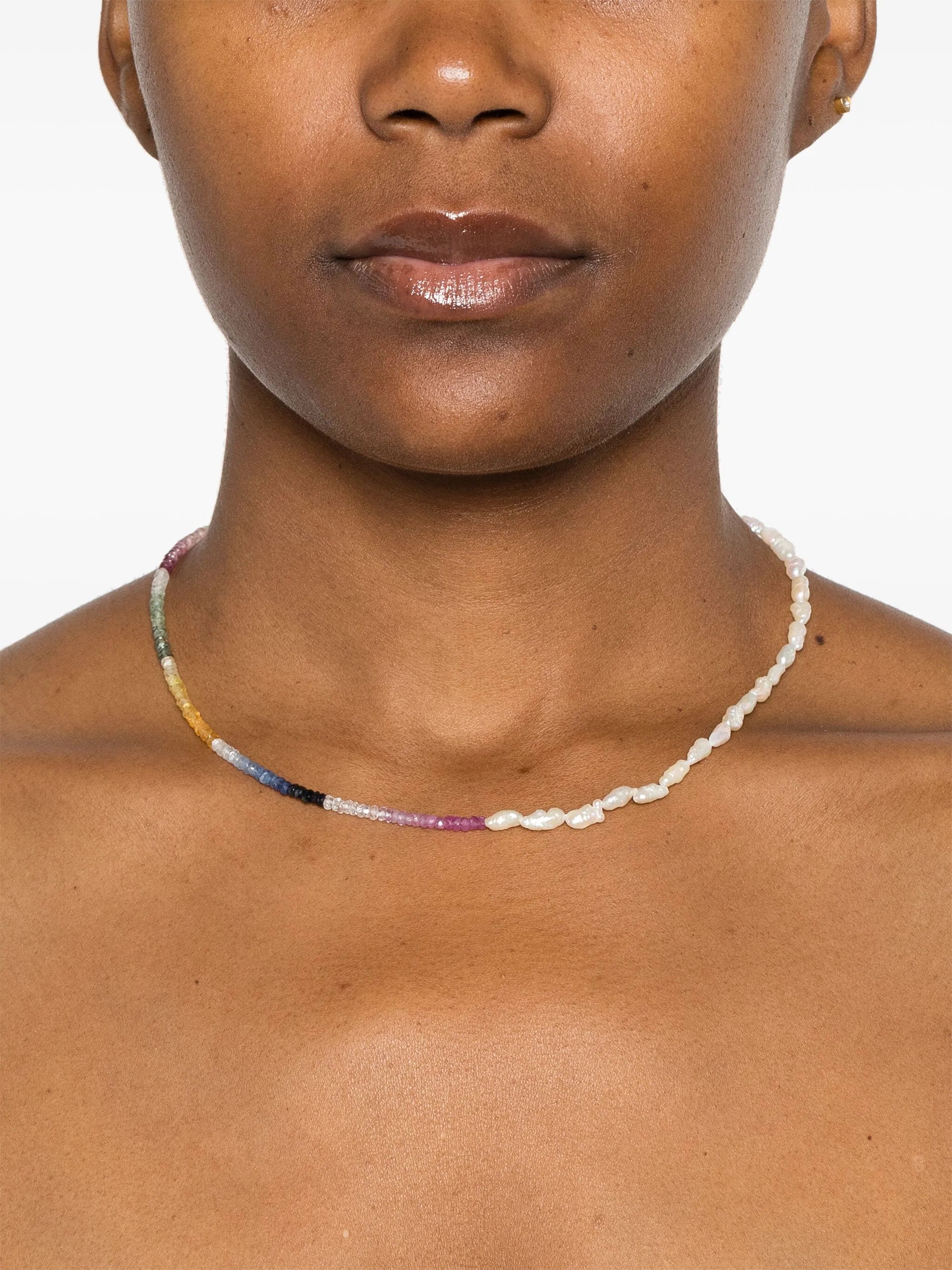 9kt yellow gold Can´t Decide sapphire and pearl necklace