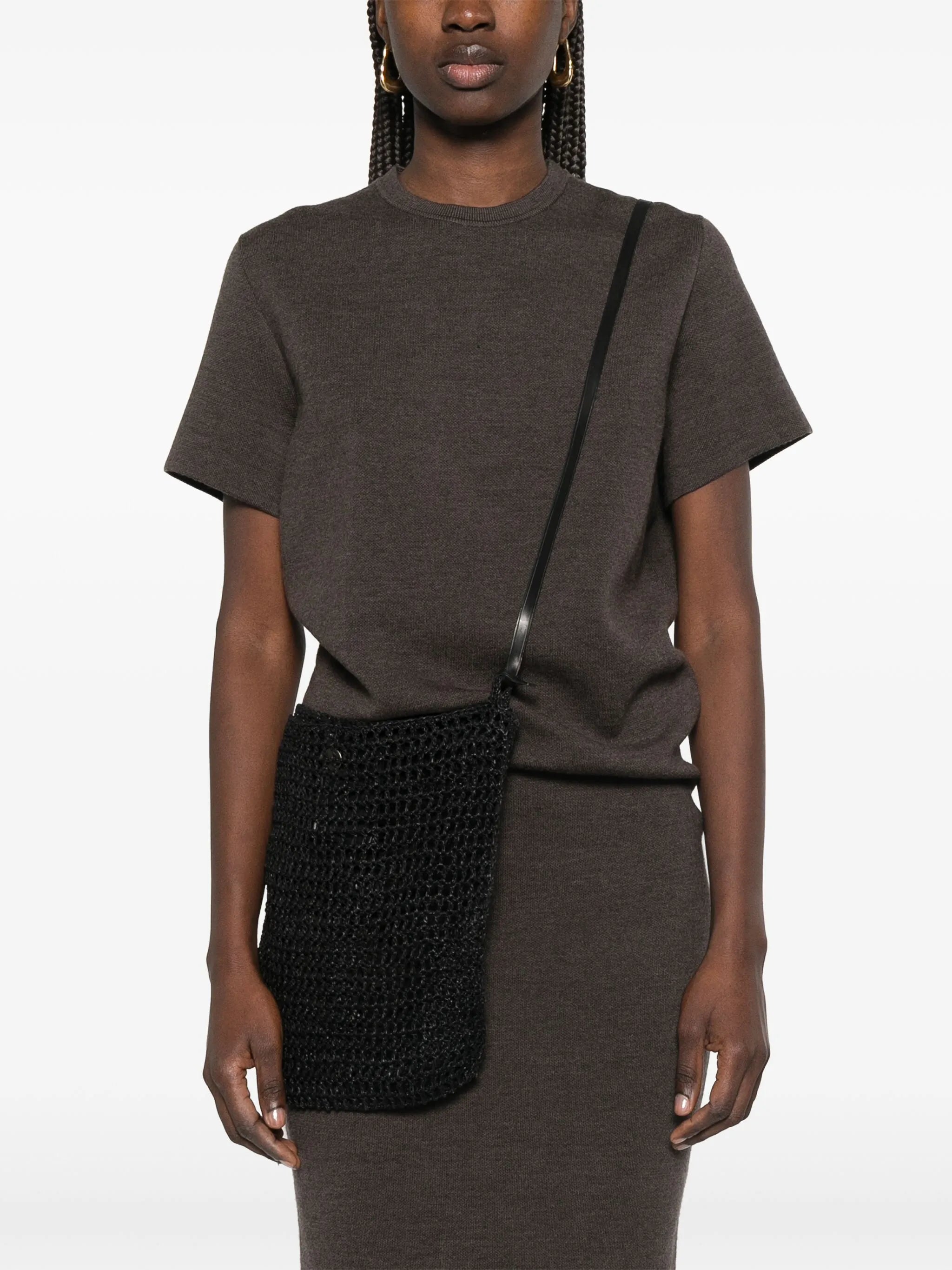 knitted shoulder bag