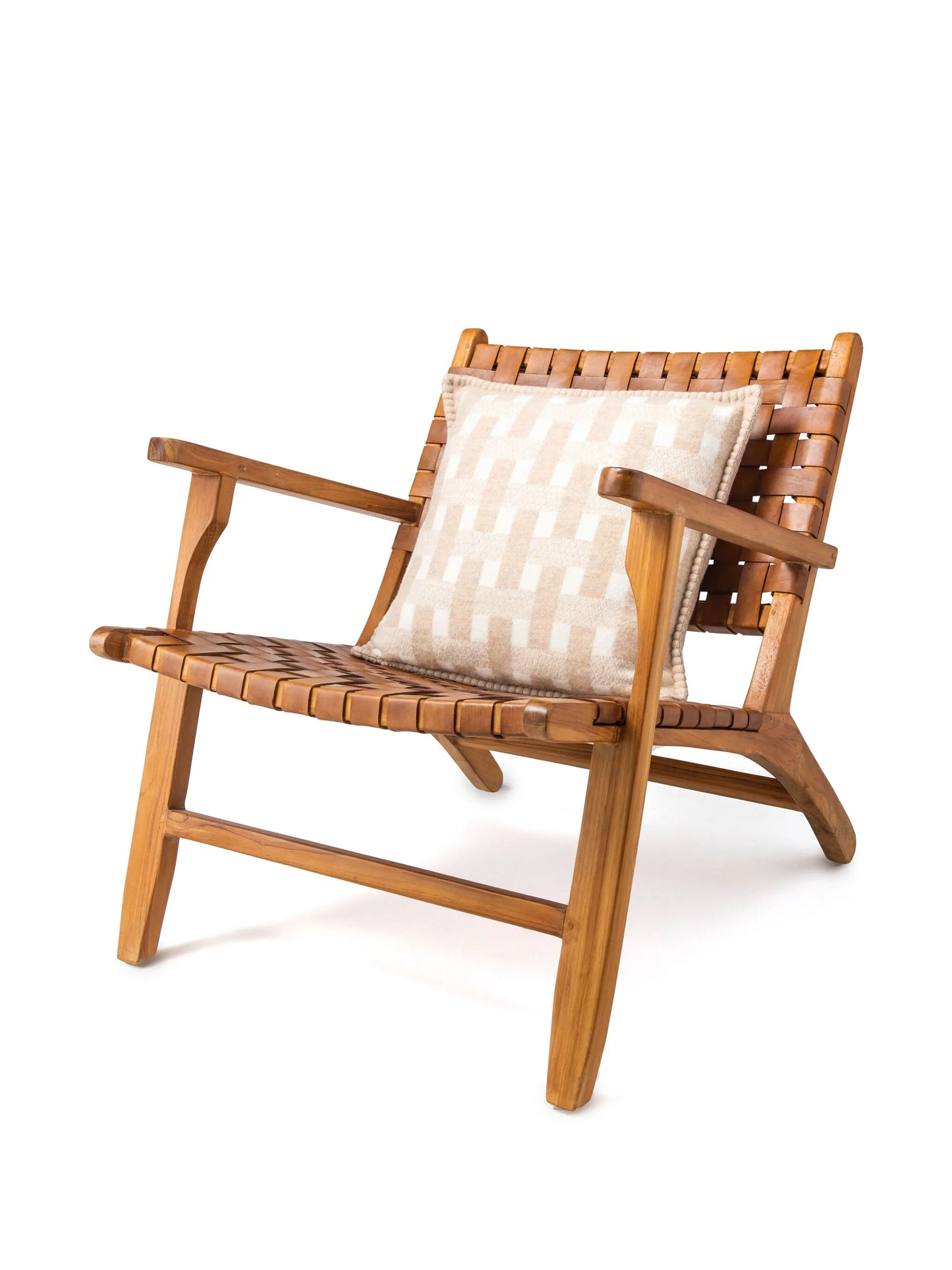 basketweave wool cushion