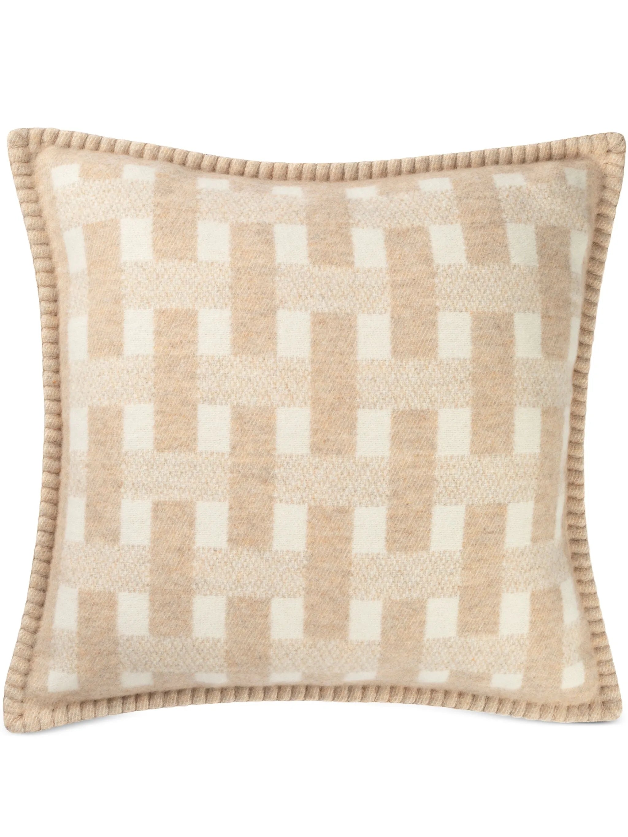 basketweave wool cushion