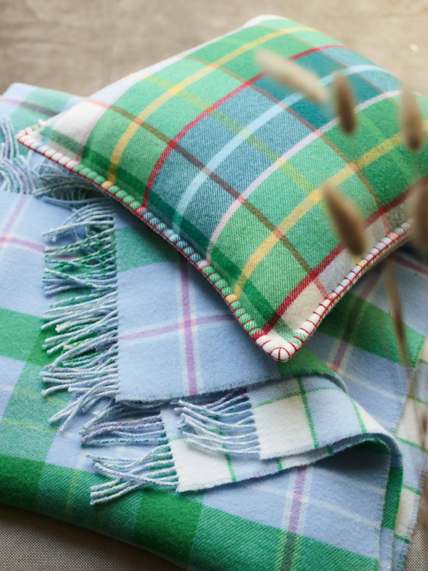 double-face wool cushion