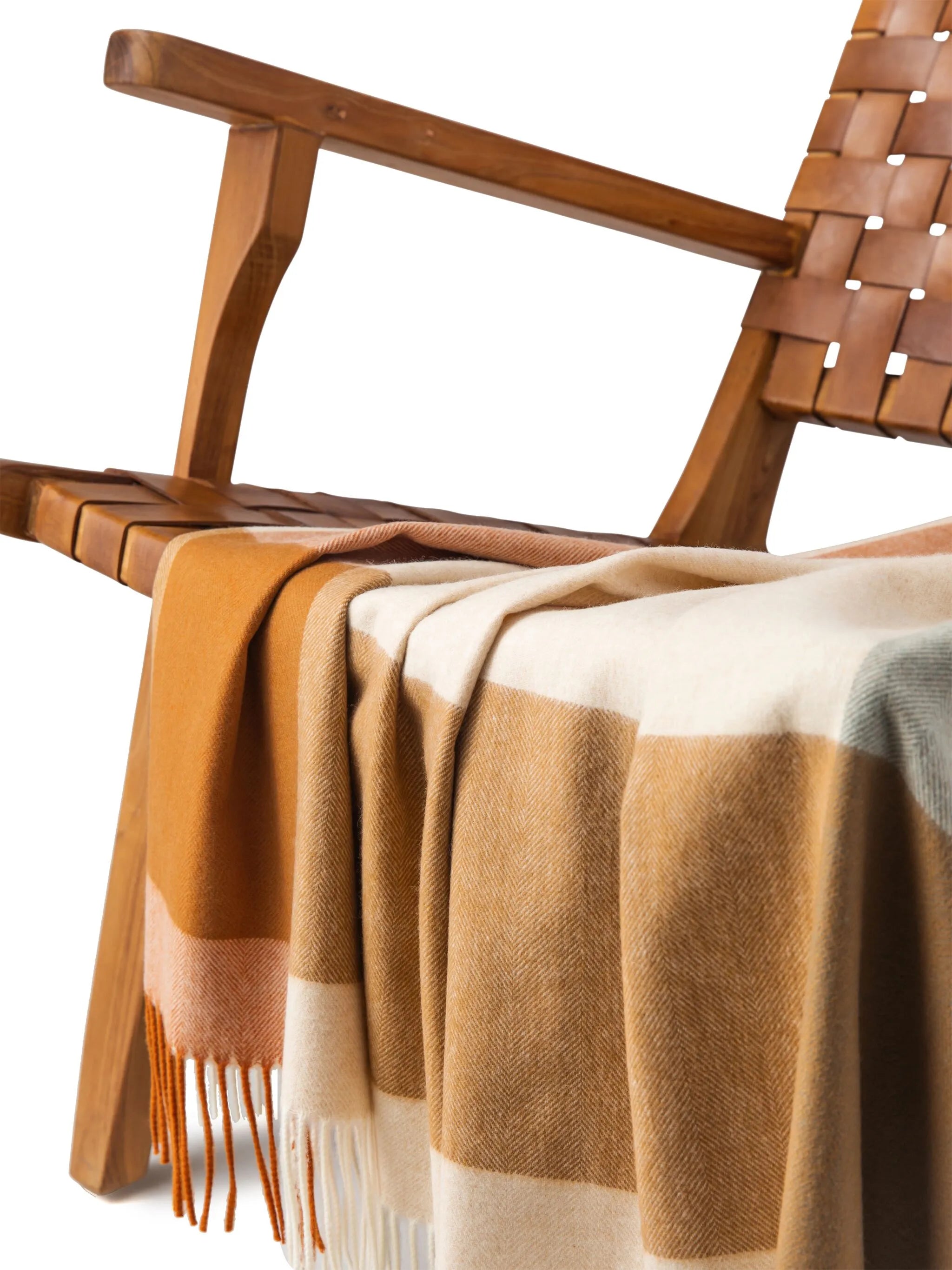 block-border wool throw