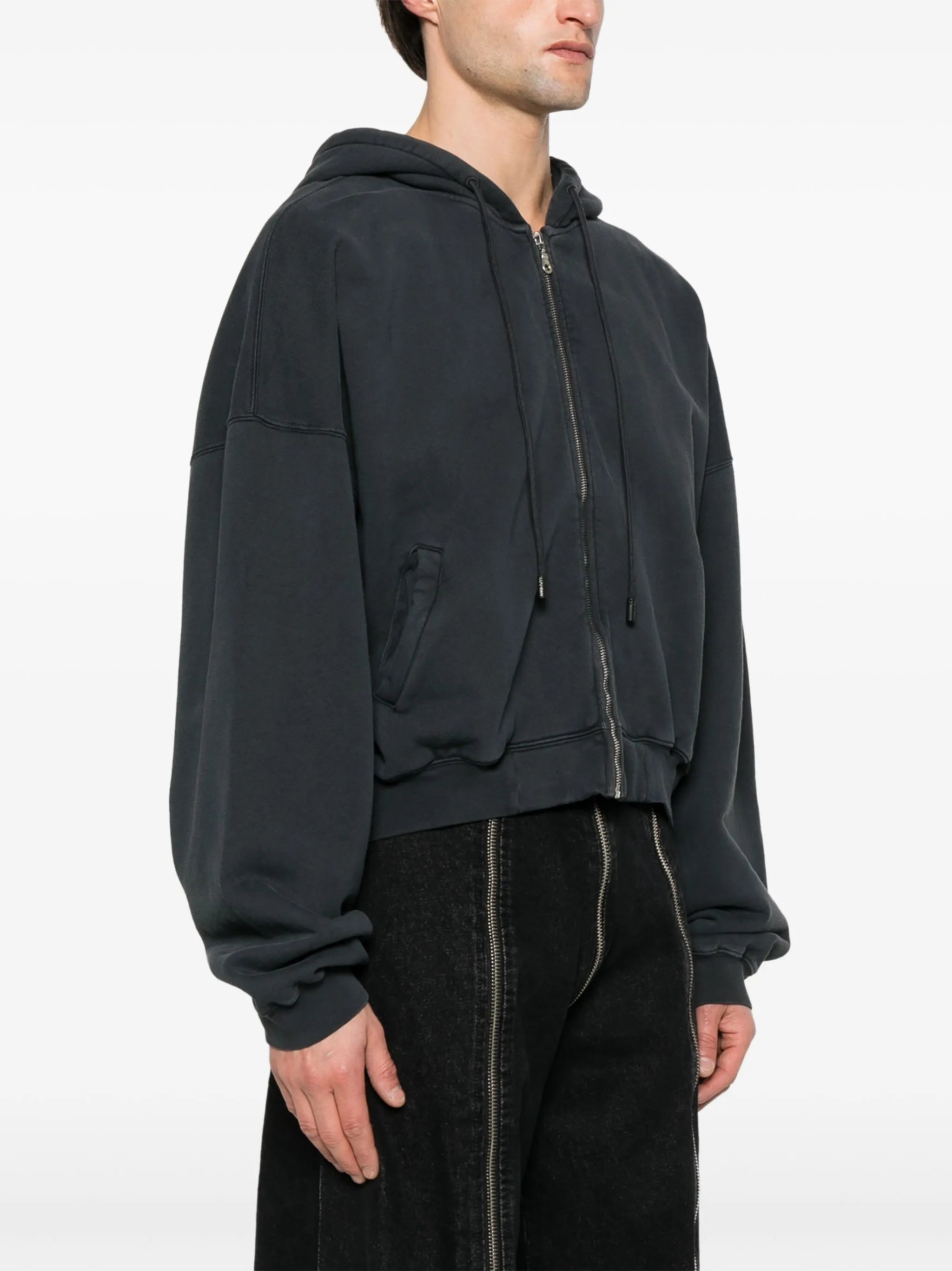 washed-out zip hoodie