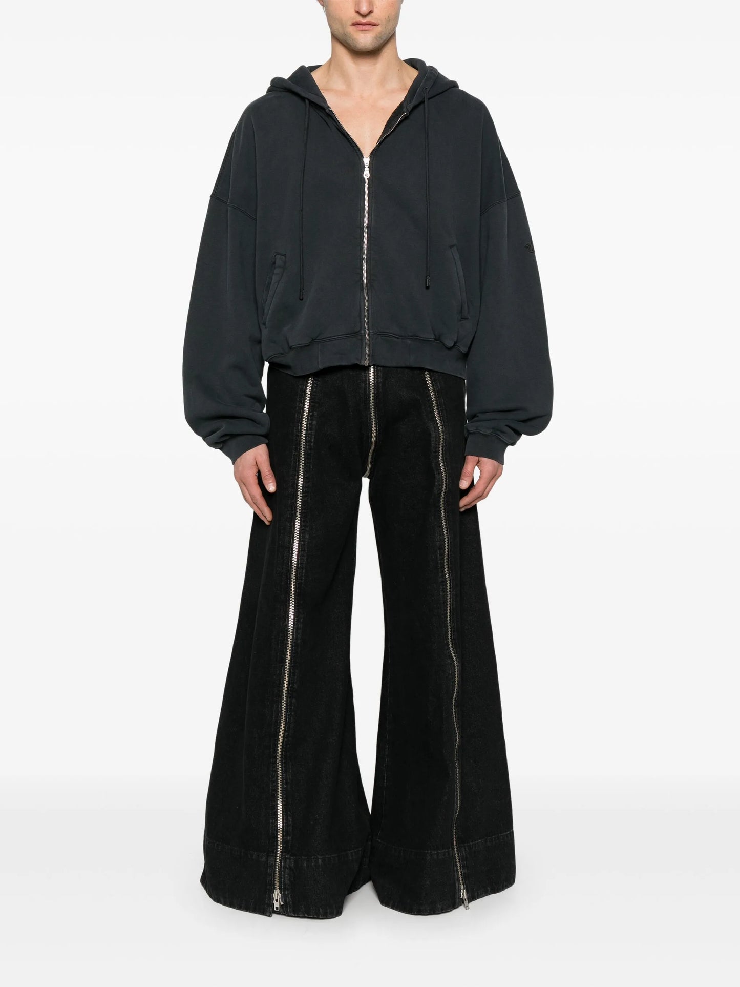 washed-out zip hoodie