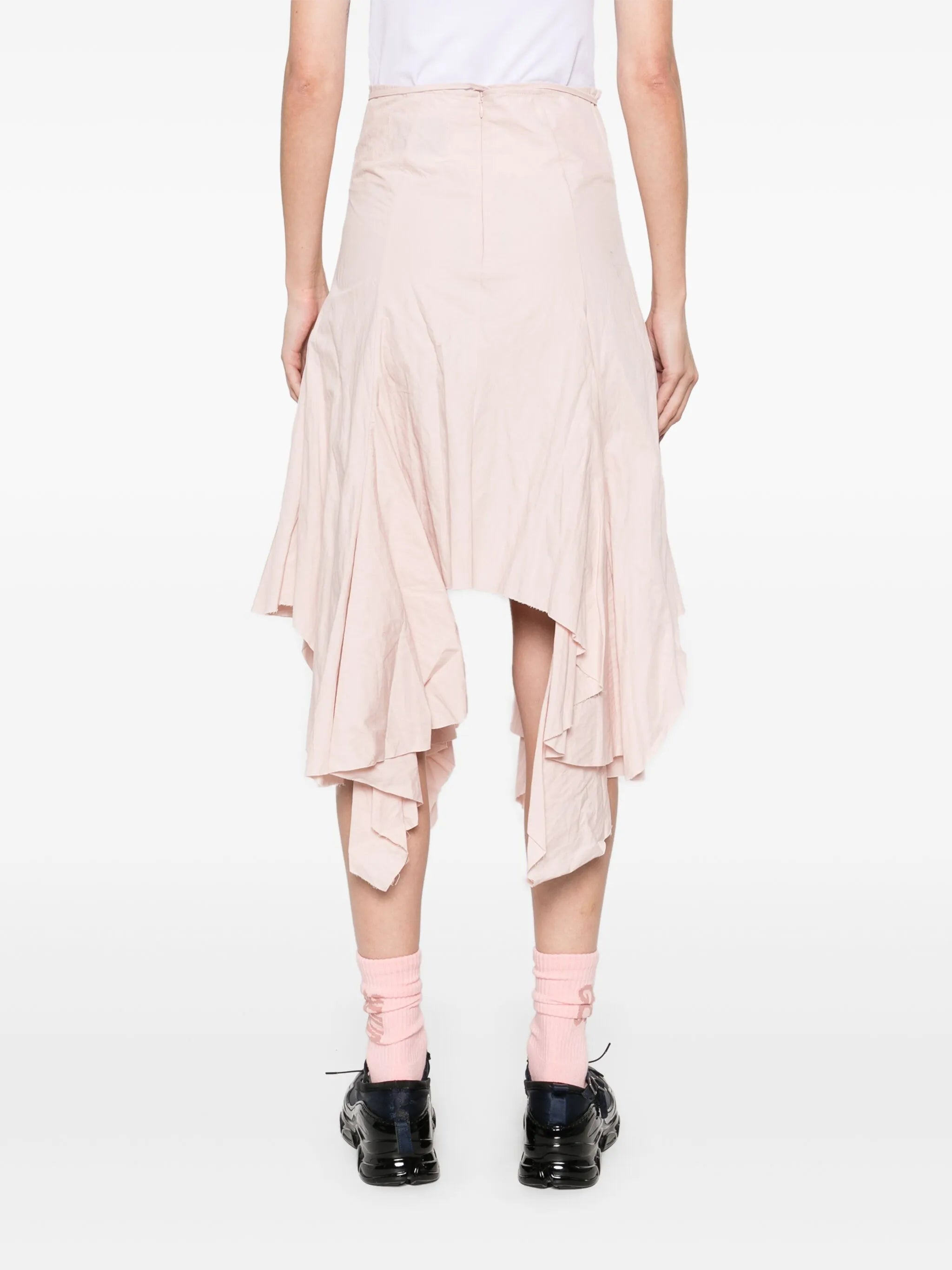flounce midi skirt