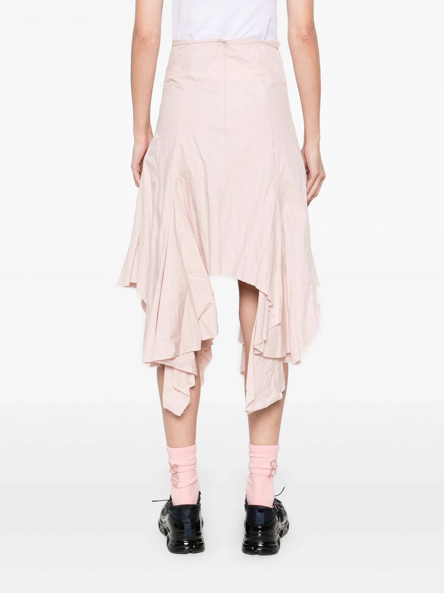 flounce midi skirt