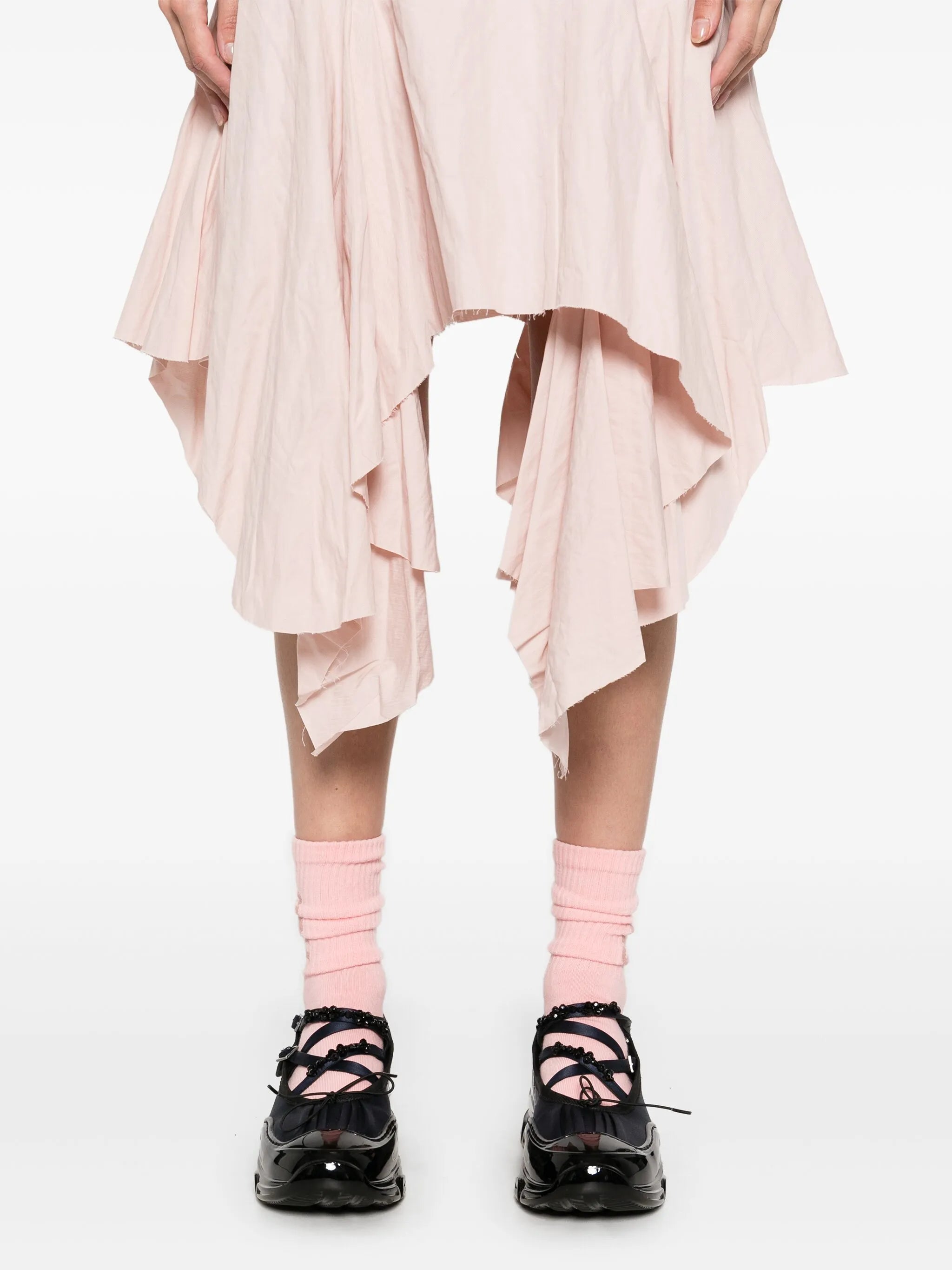 flounce midi skirt