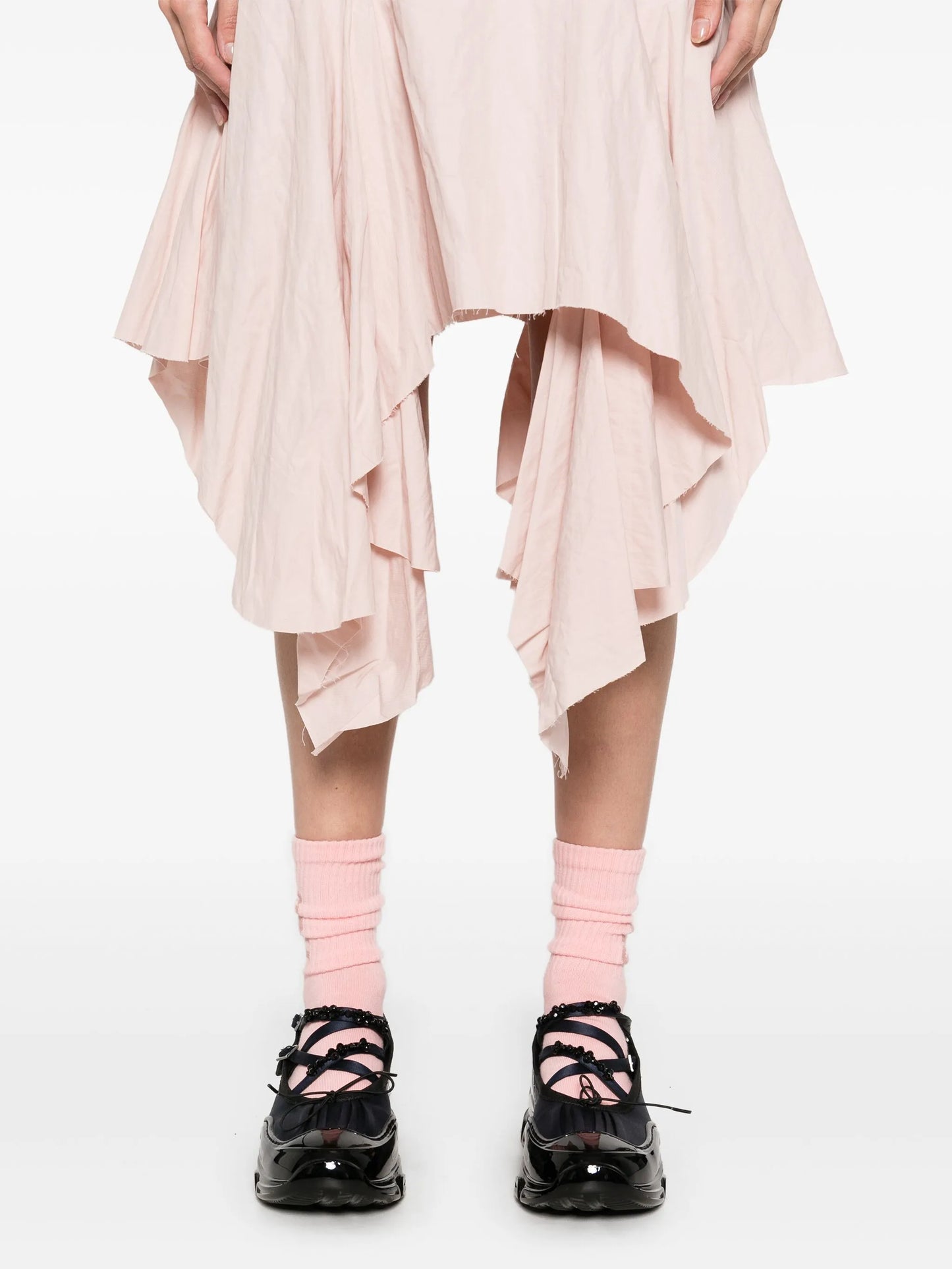flounce midi skirt
