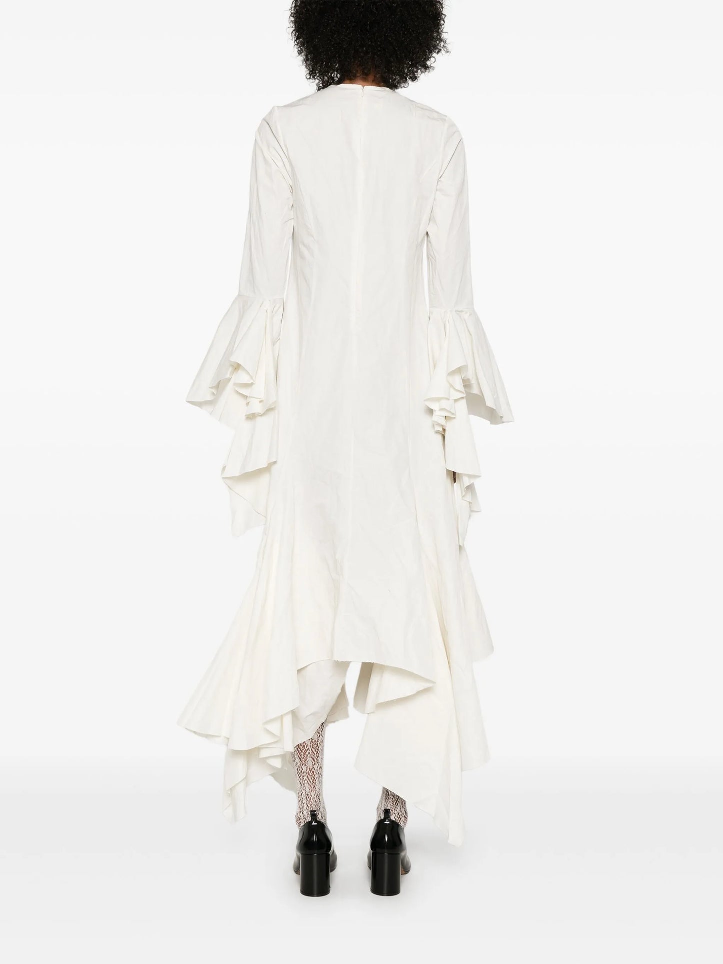 wrinkled handkerchief maxi dress