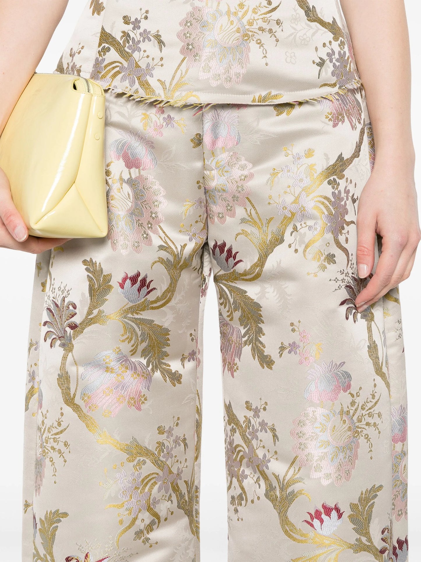 brocade-jacquard trousers