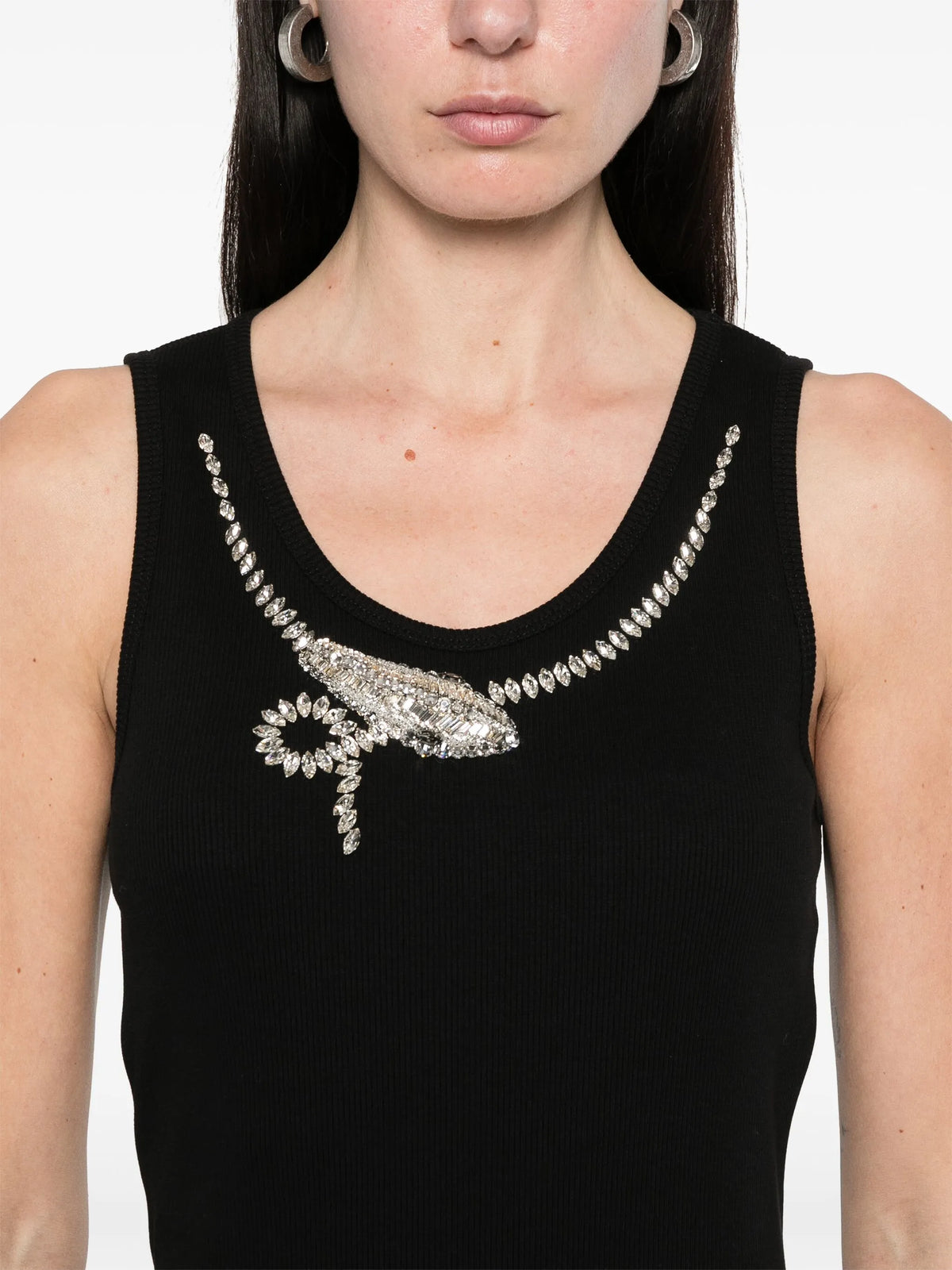 dress in jersey with crystals snake embroideries