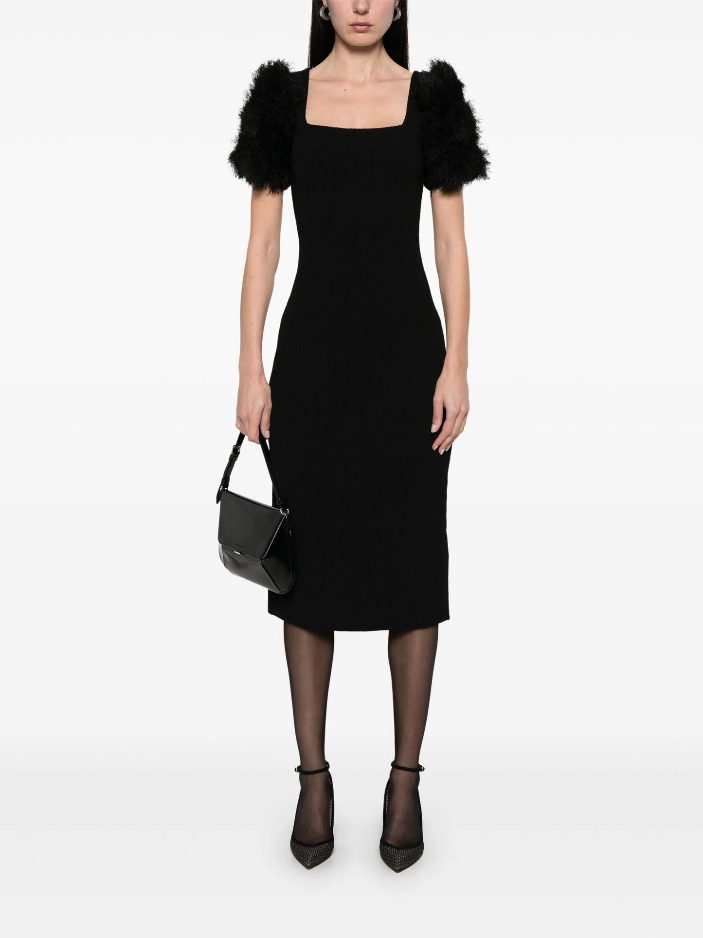 pompom-detail midi dress