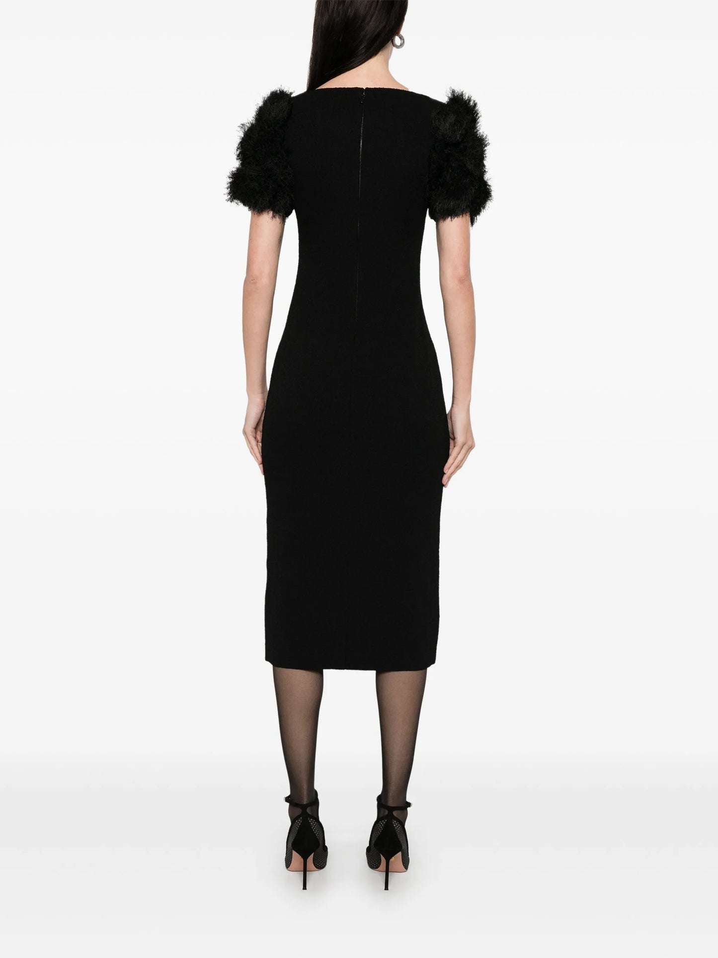 pompom-detail midi dress