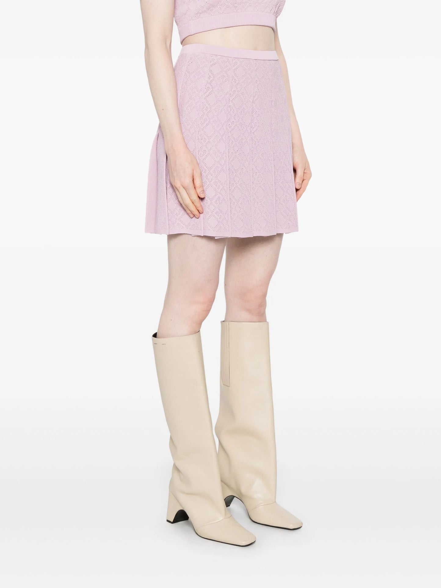 pleated mini skirt