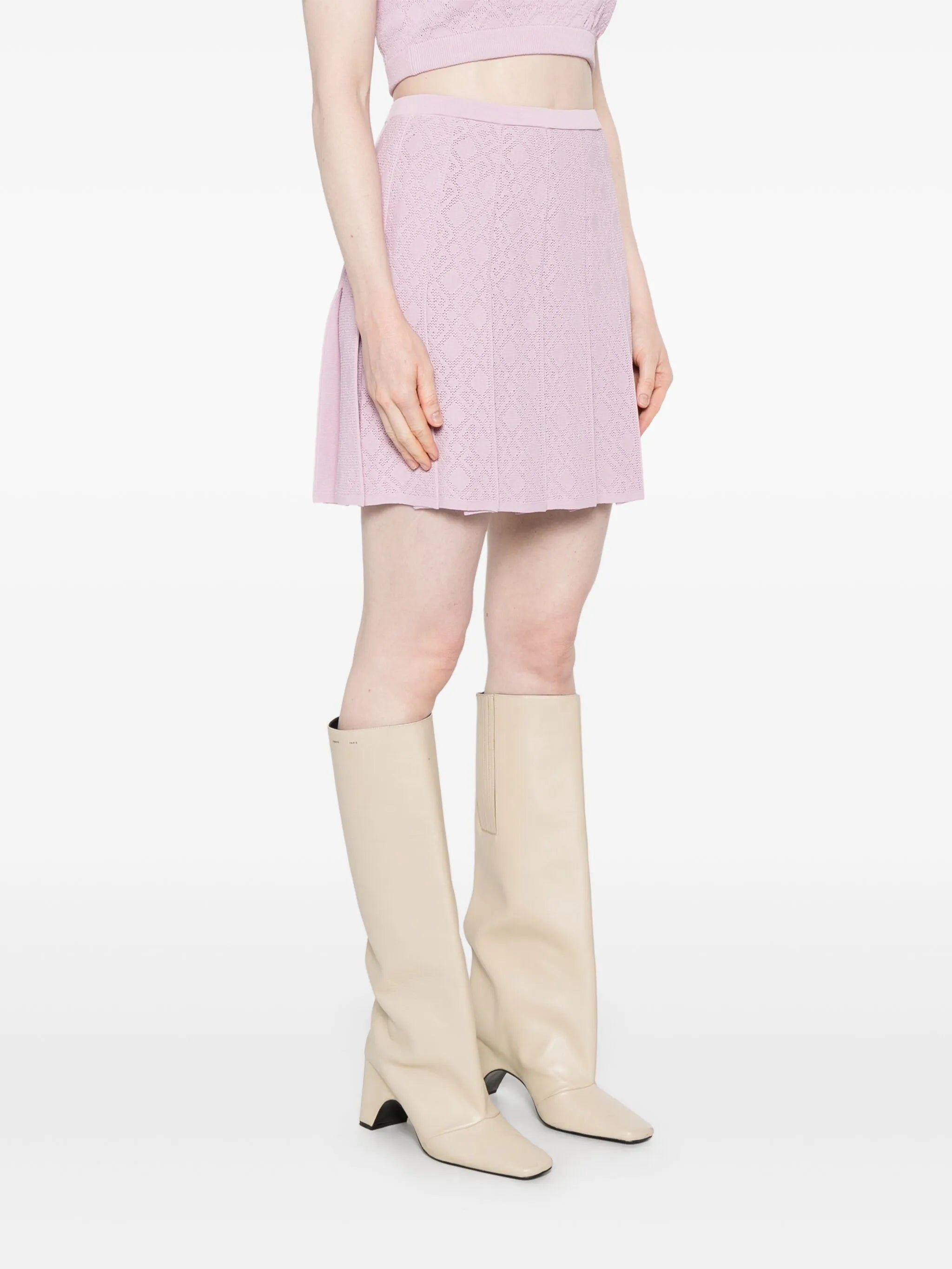 pleated mini skirt