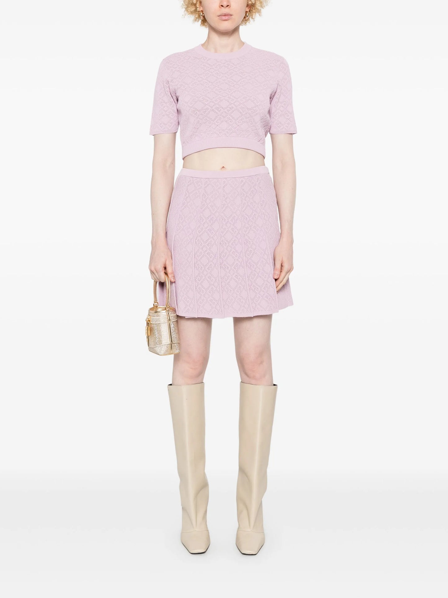 pleated mini skirt