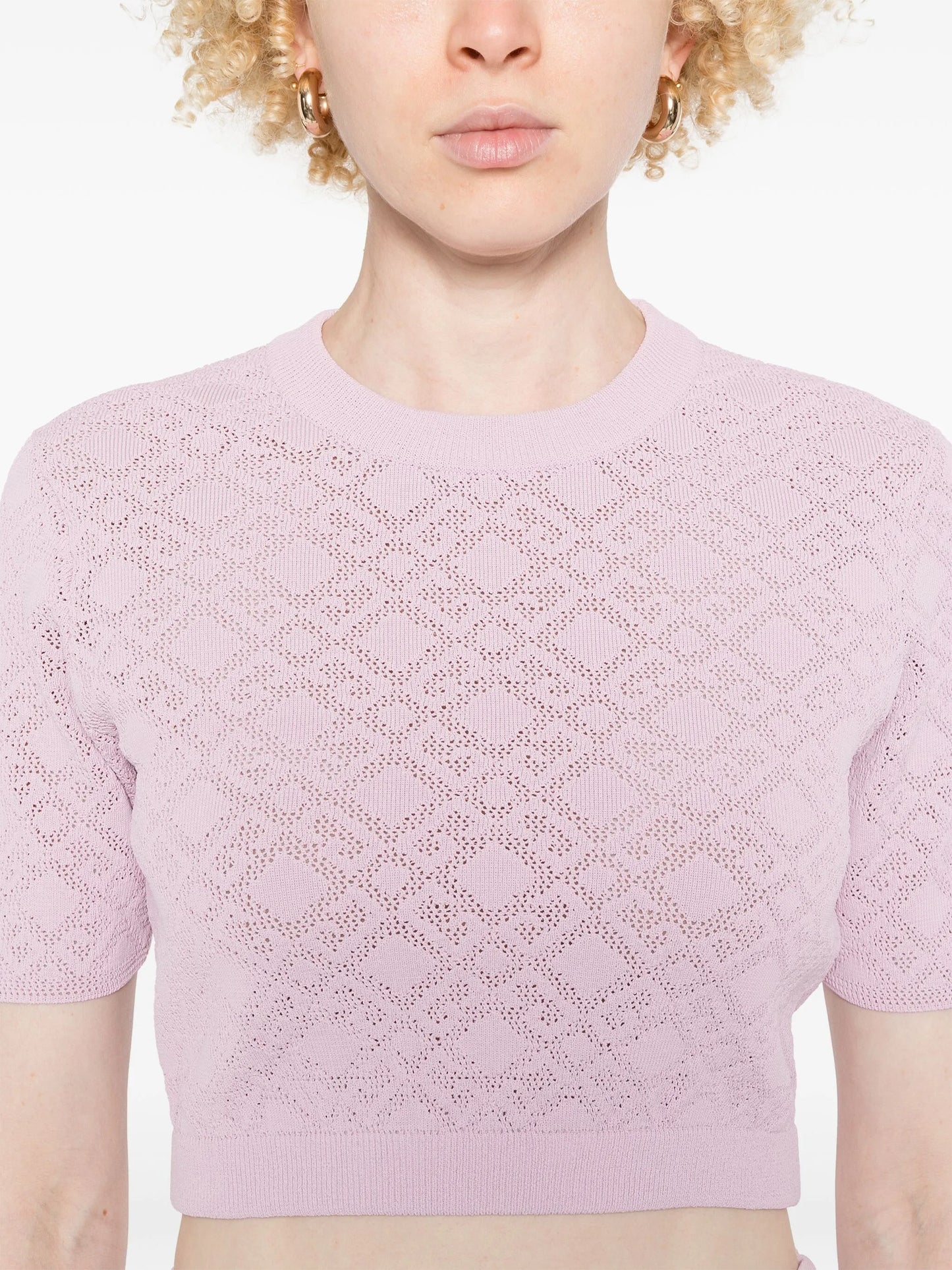 logo-knit crop top