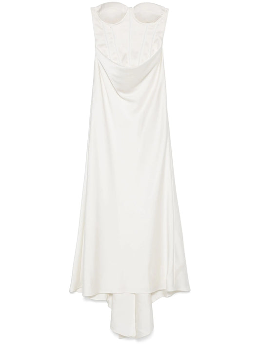 satin pearl maxi dress