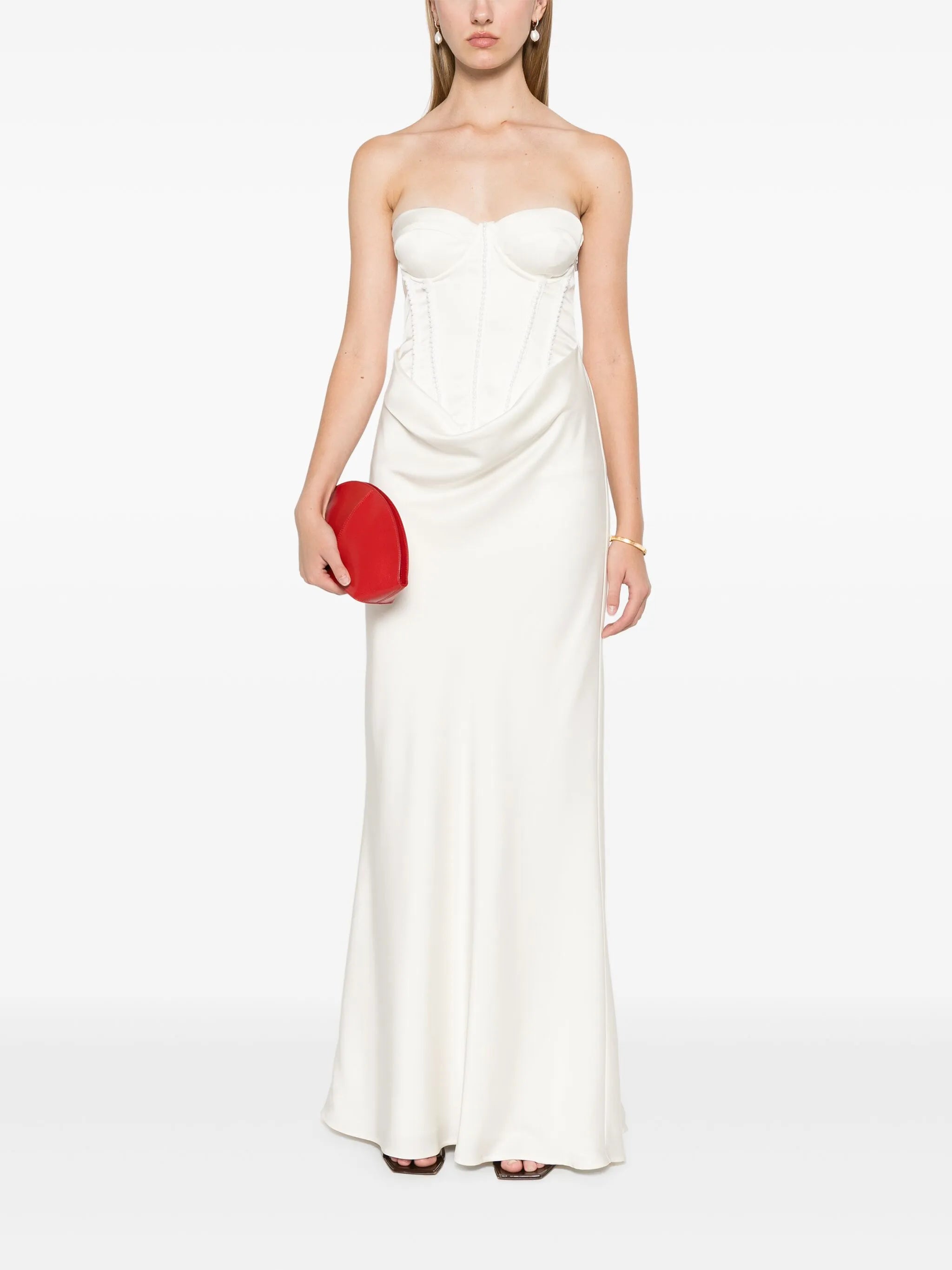 satin pearl maxi dress