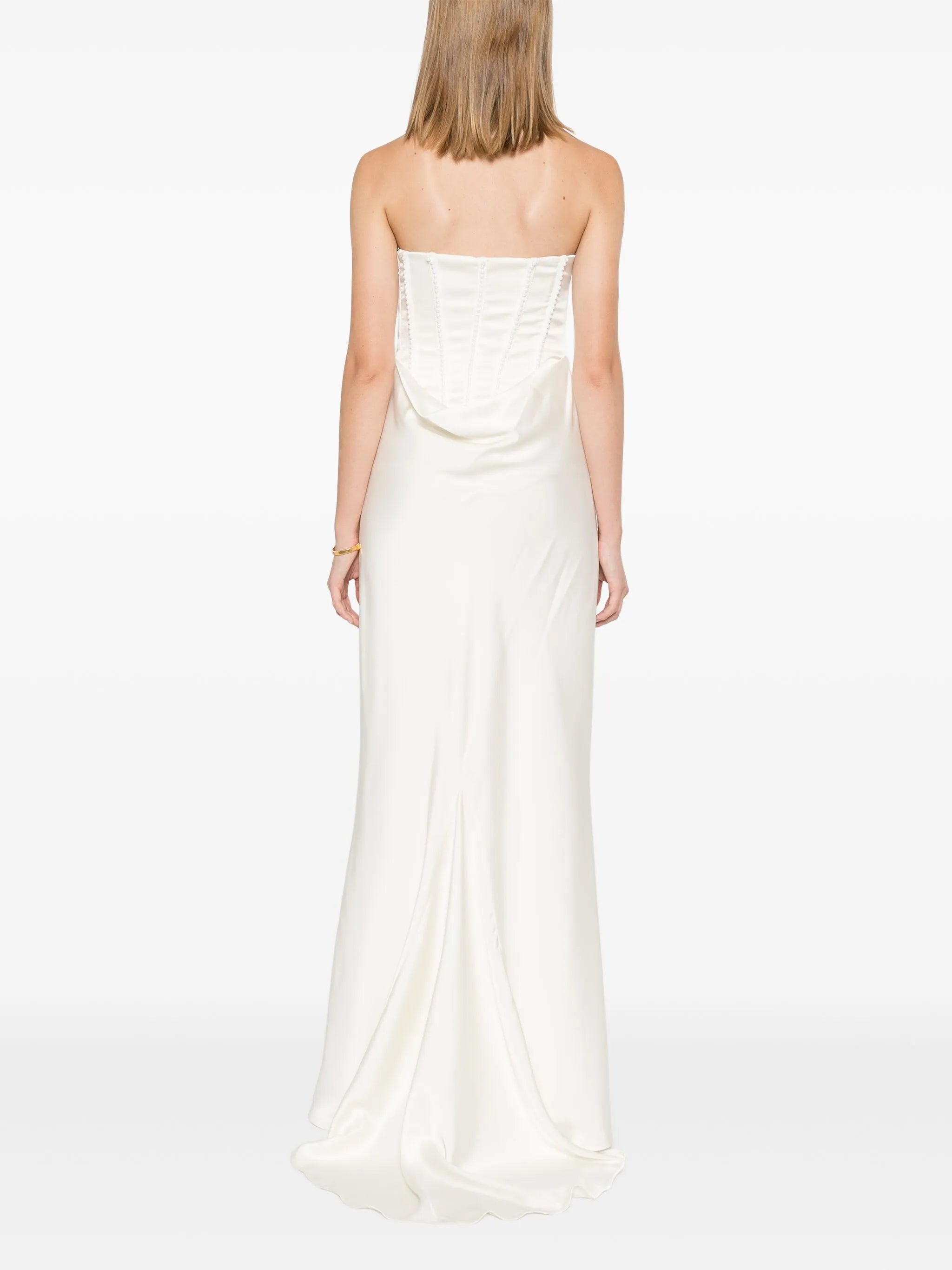 satin pearl maxi dress