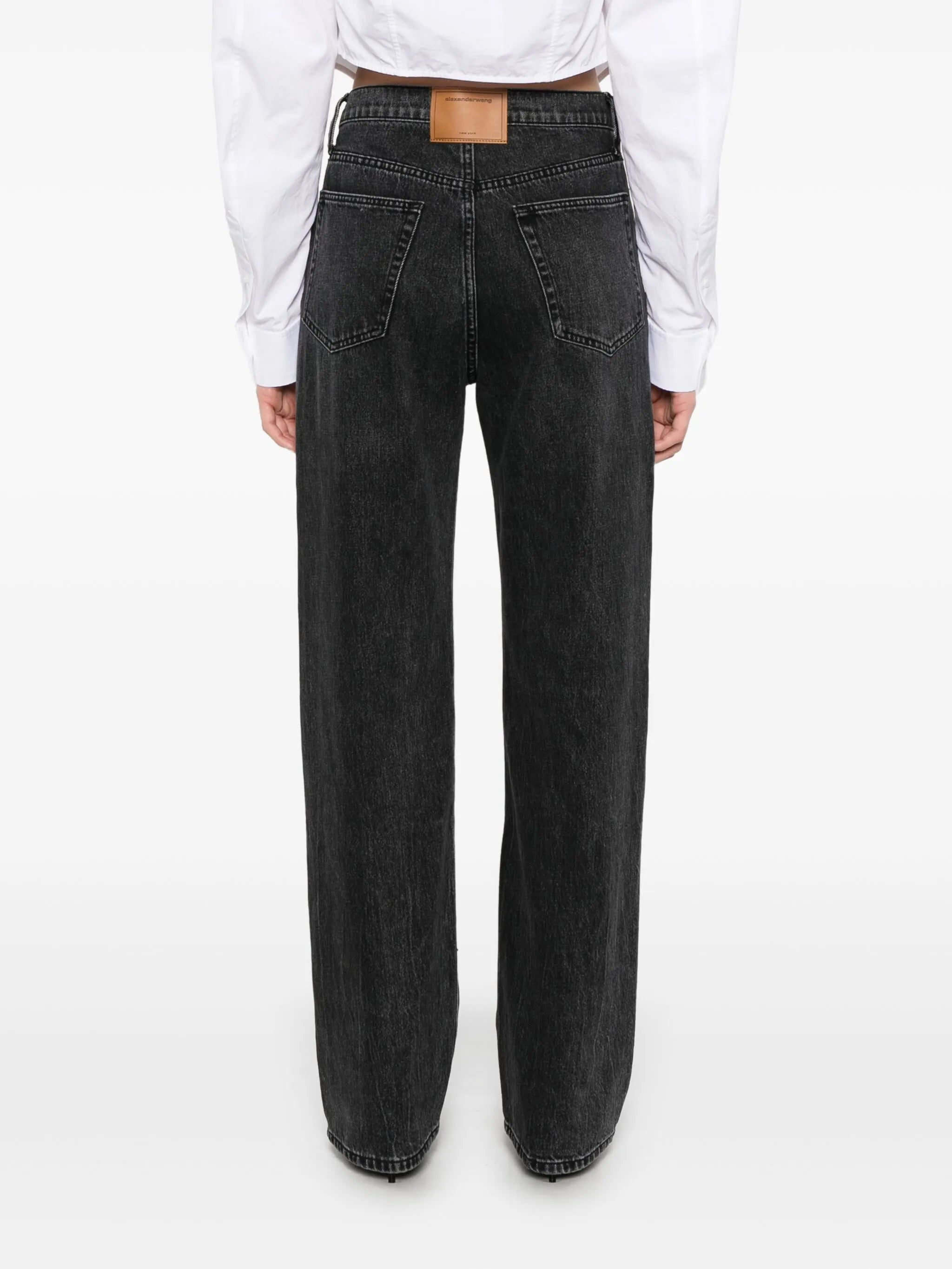 cut out-logo jeans