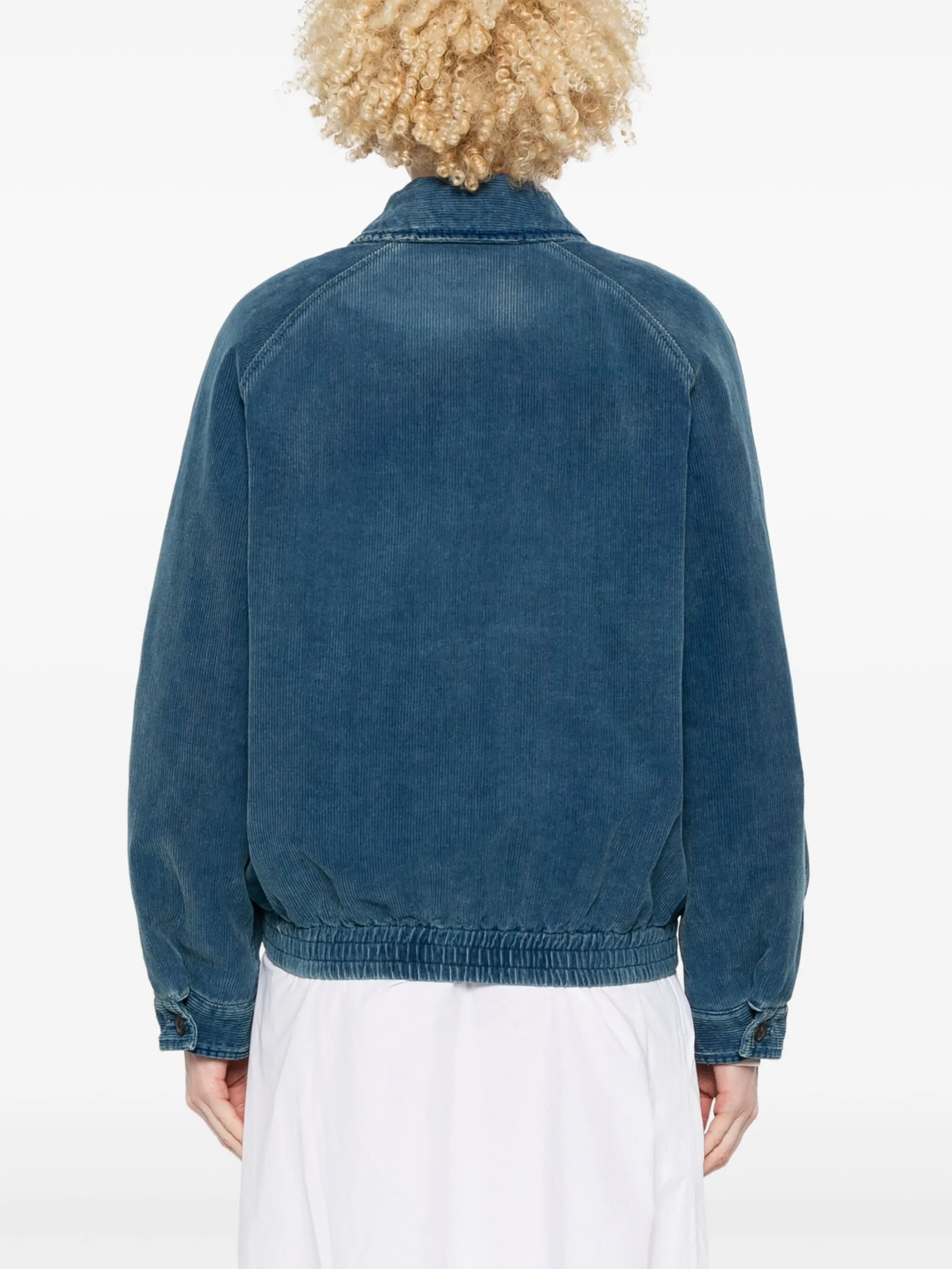 logo-appliqué corduroy bomber jacket
